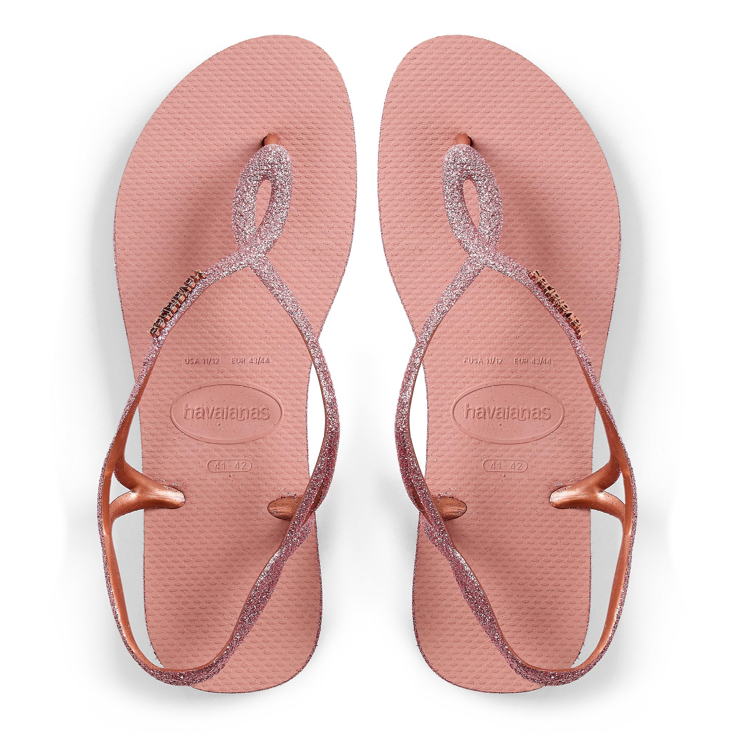 Crocus Rose - Havaianas - Hav. Luna Sparkle Beige 37/38 Flip Flops Womens - 4