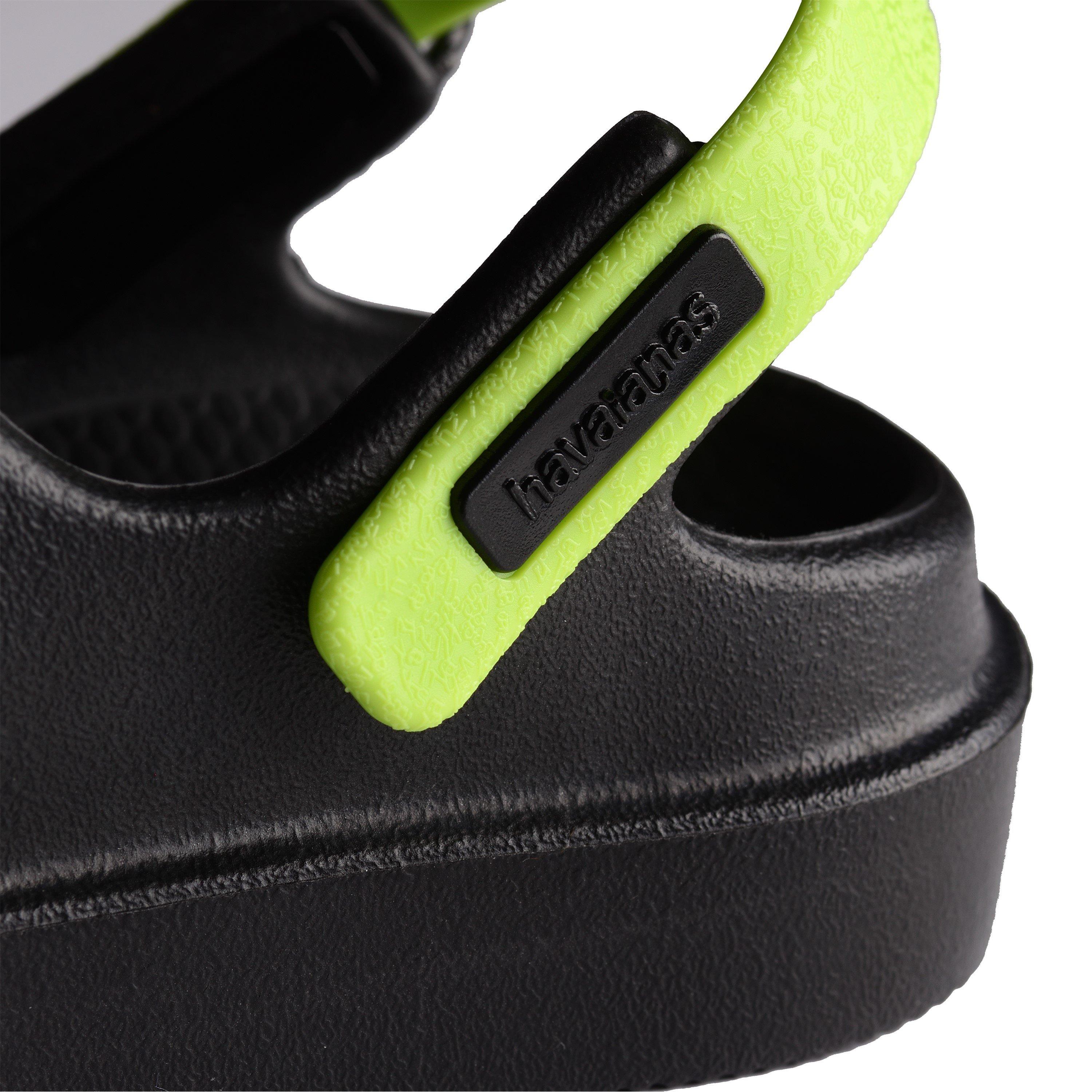 Black/Green - Havaianas - Hav. Kids Clog Black/Lemon Green 35 Flip Flops Womens - 3