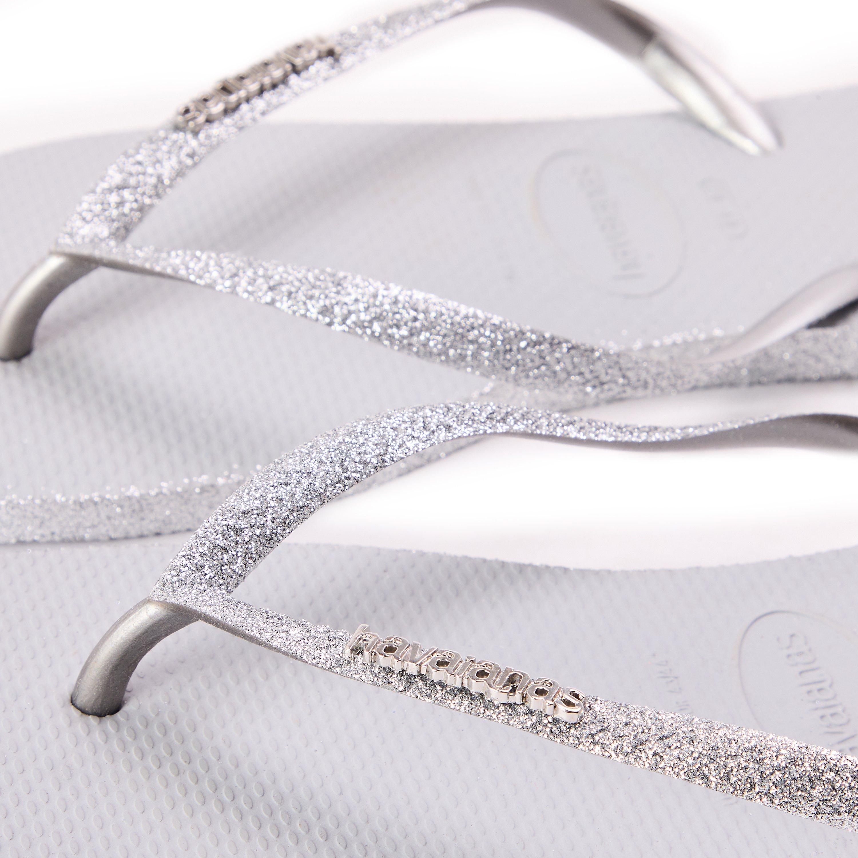 Ice Grey - Havaianas - Hav. Slim Sparkle Ii Ice Grey 41/42 Flip Flops Womens - 3