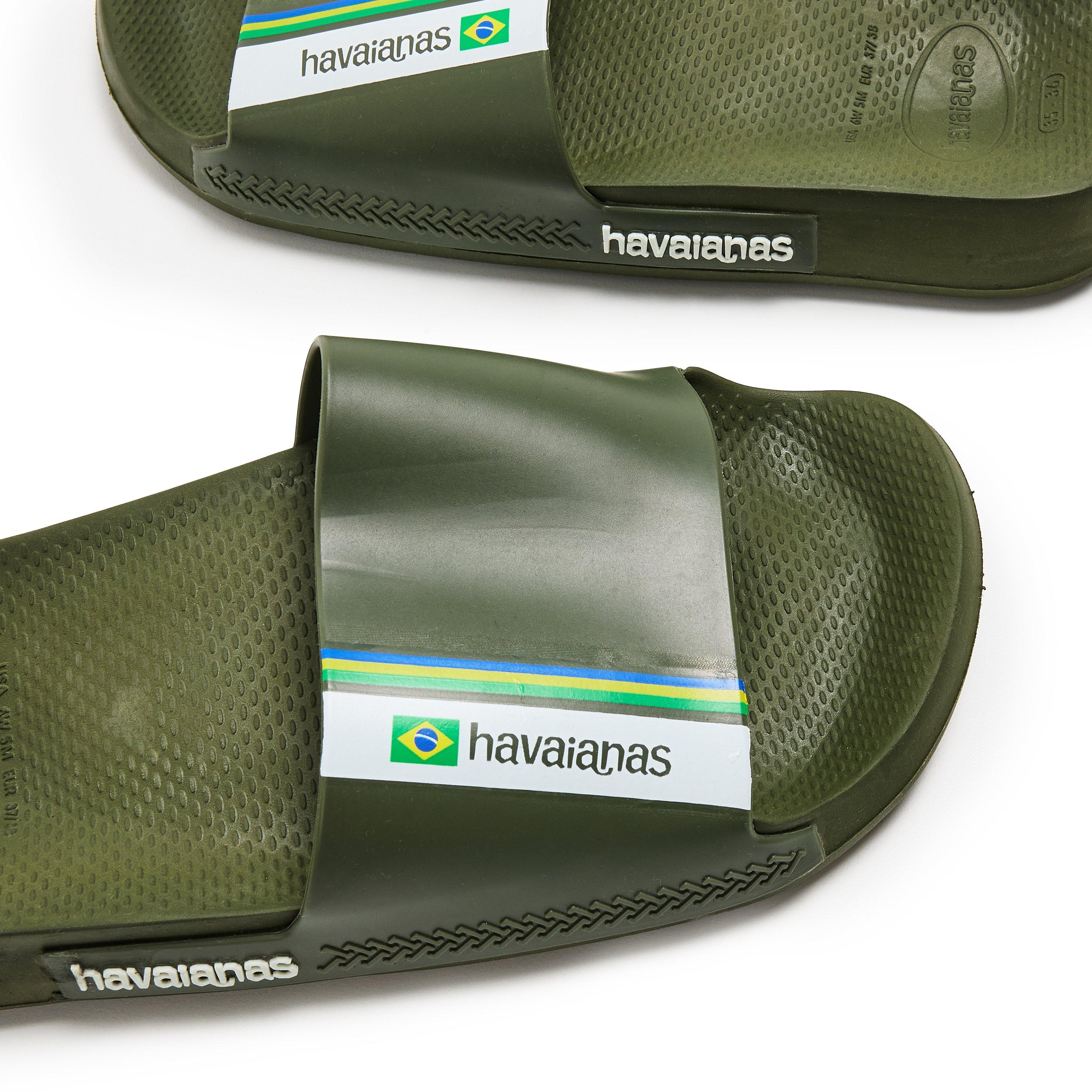 Green - Havaianas - Hav. Slide Brasil Green 35/36 Flip Flops Womens - 3