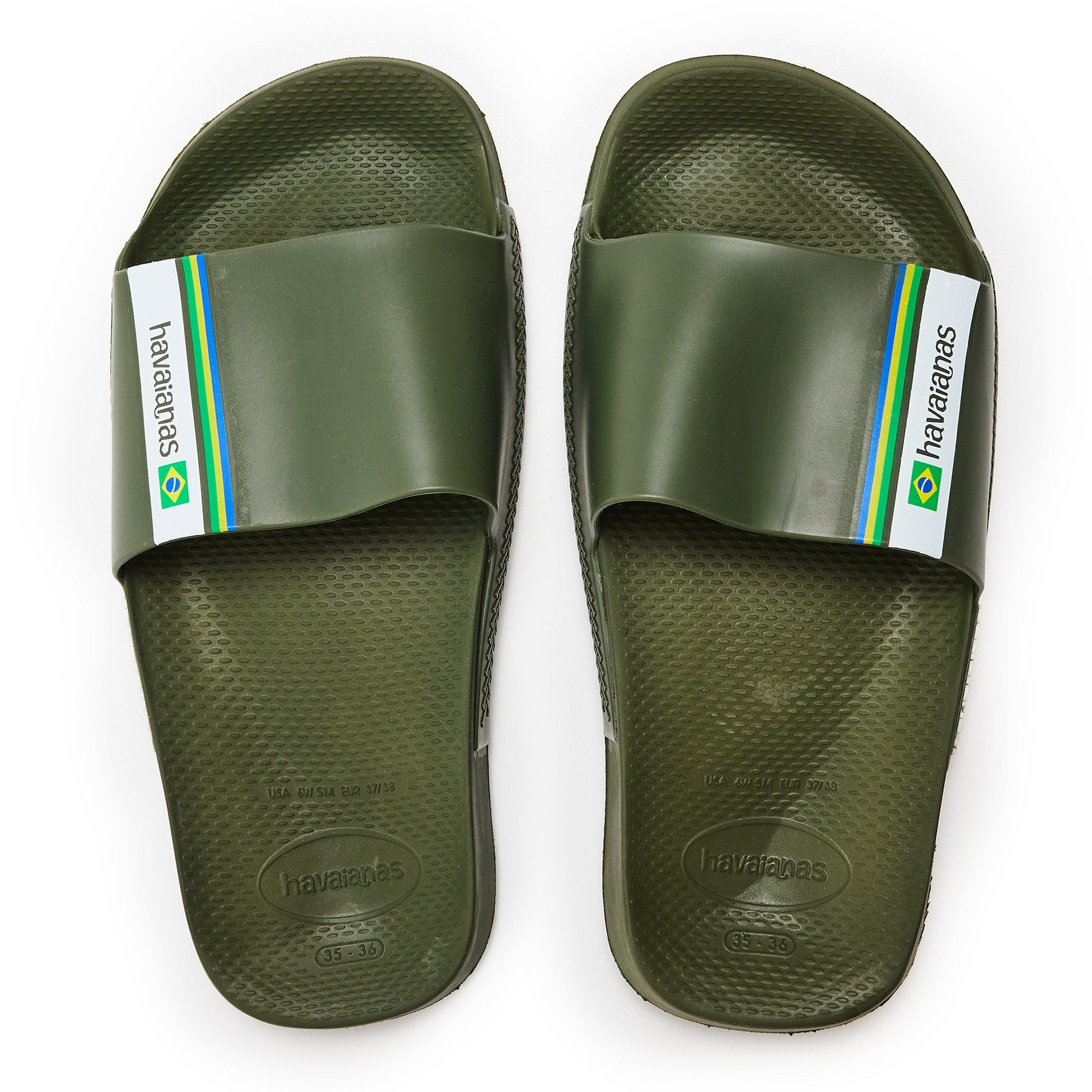 Green - Havaianas - Hav. Slide Brasil Green 35/36 Flip Flops Womens - 4