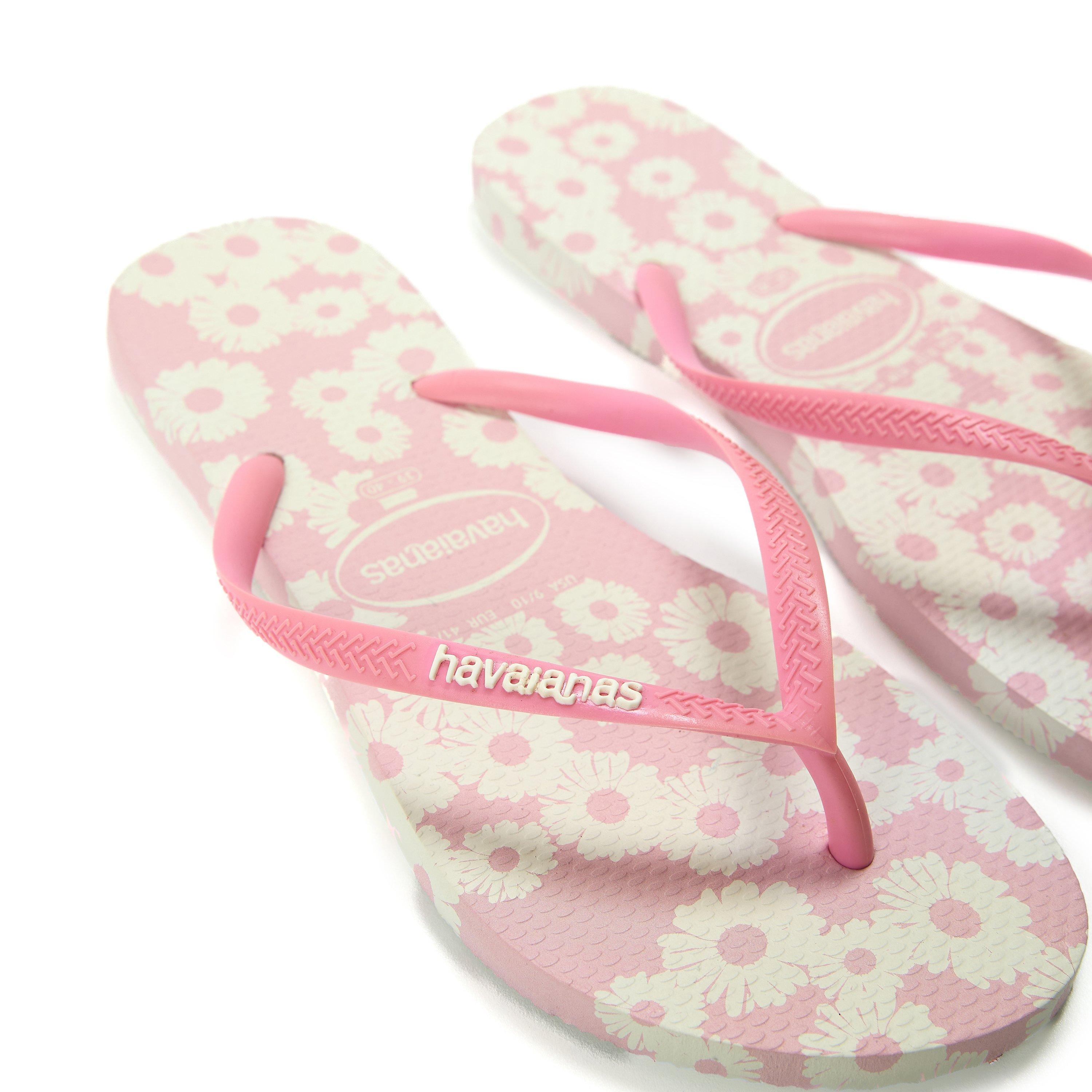 Bianco/Rosa - Havaianas - Hav. Slim Daisy Caitti White/Rose 3 Flip Flops Womens - 3