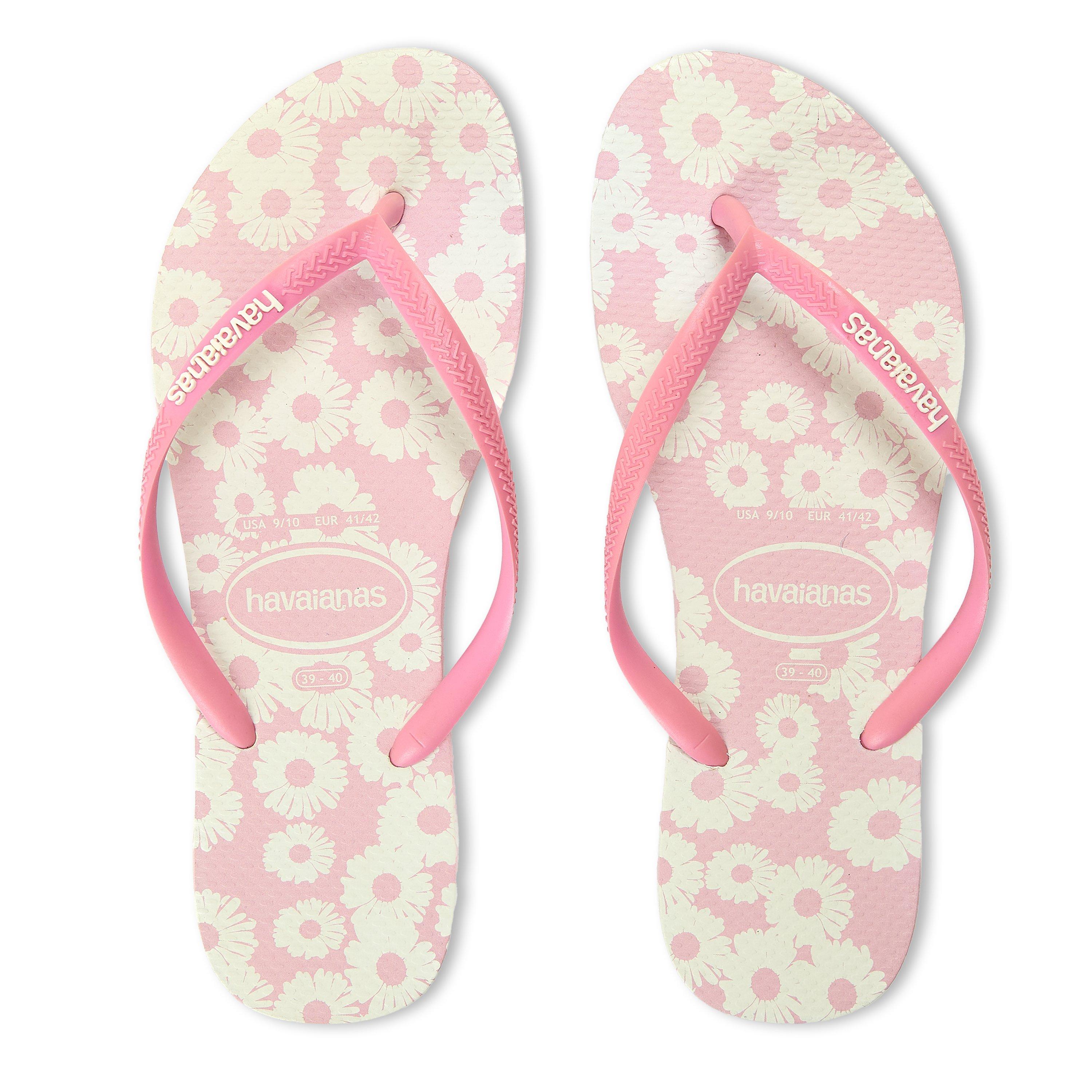 Bianco/Rosa - Havaianas - Hav. Slim Daisy Caitti White/Rose 3 Flip Flops Womens - 4