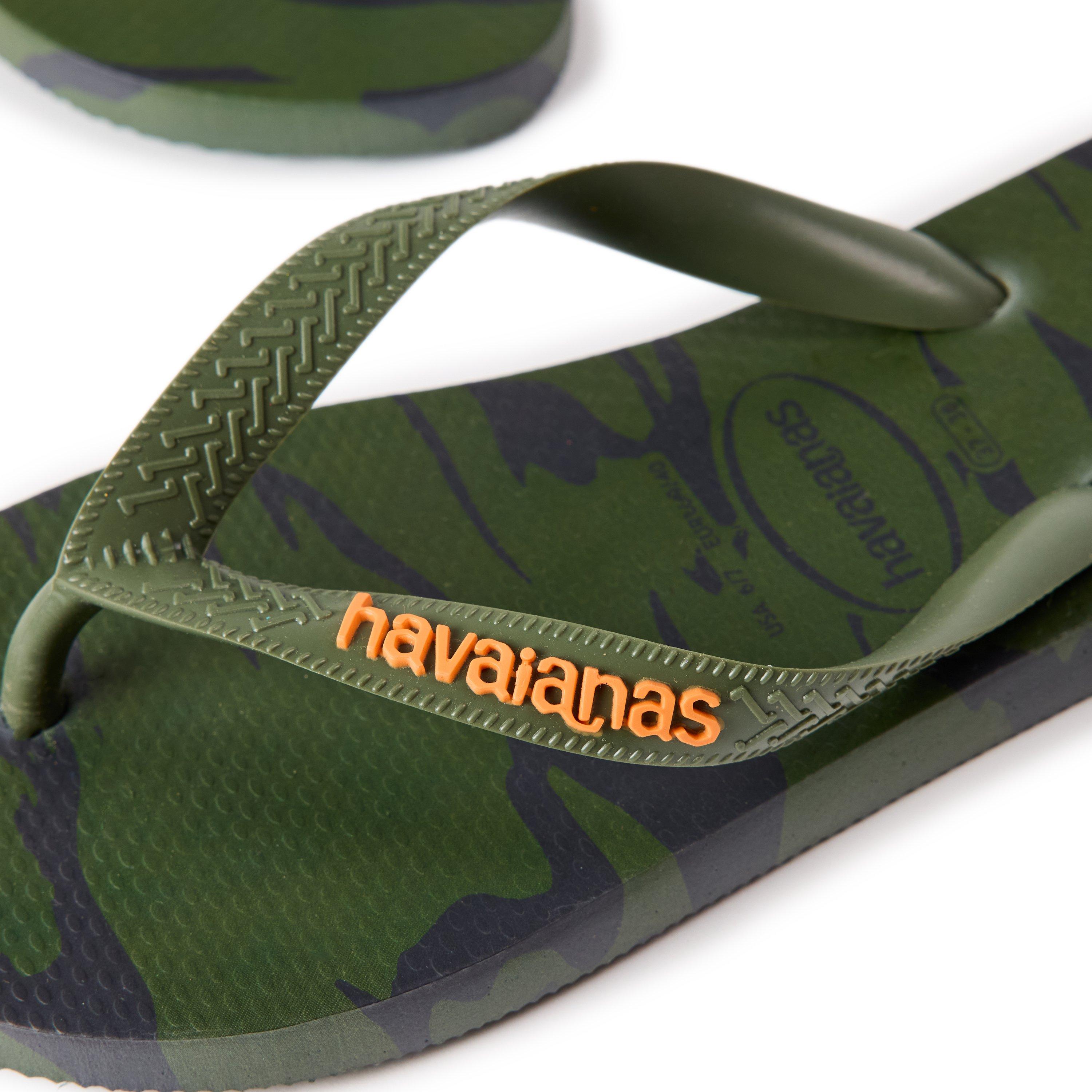 Green - Havaianas - Hav. Top Camouflage Green 37/38 Flip Flops Womens - 3