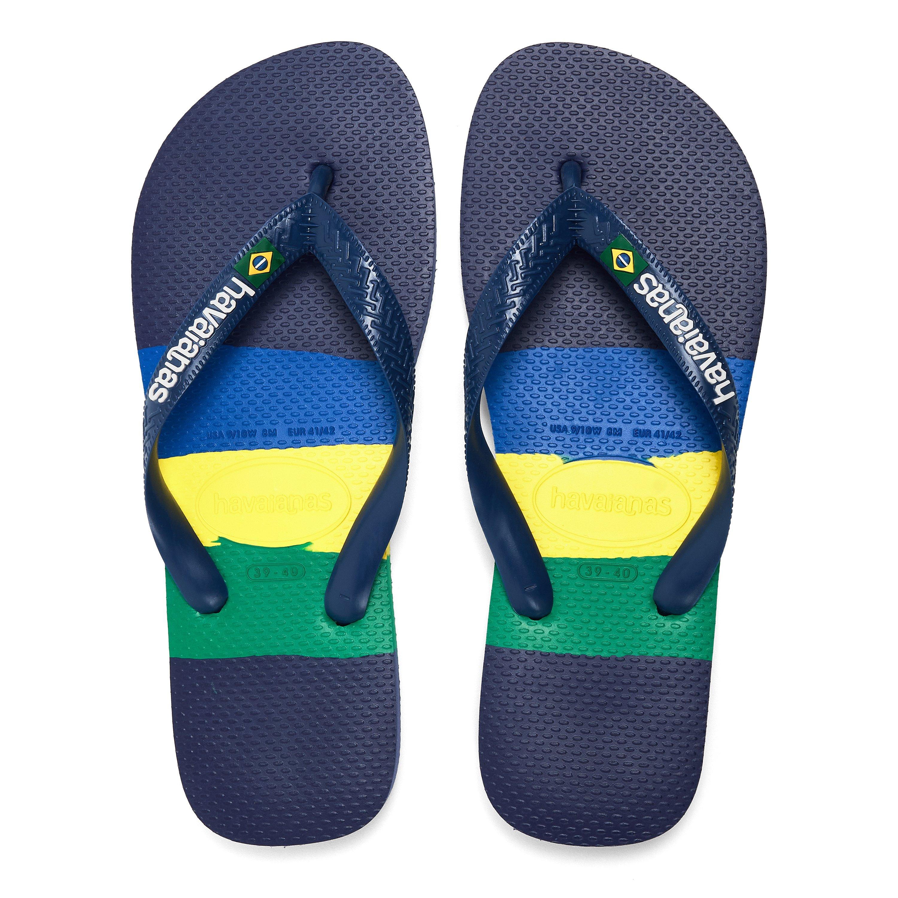  Navy Blue - Havaianas - Hav. Brasil Tech Ii Navy Blue 39/40 Flip Flops Womens - 4