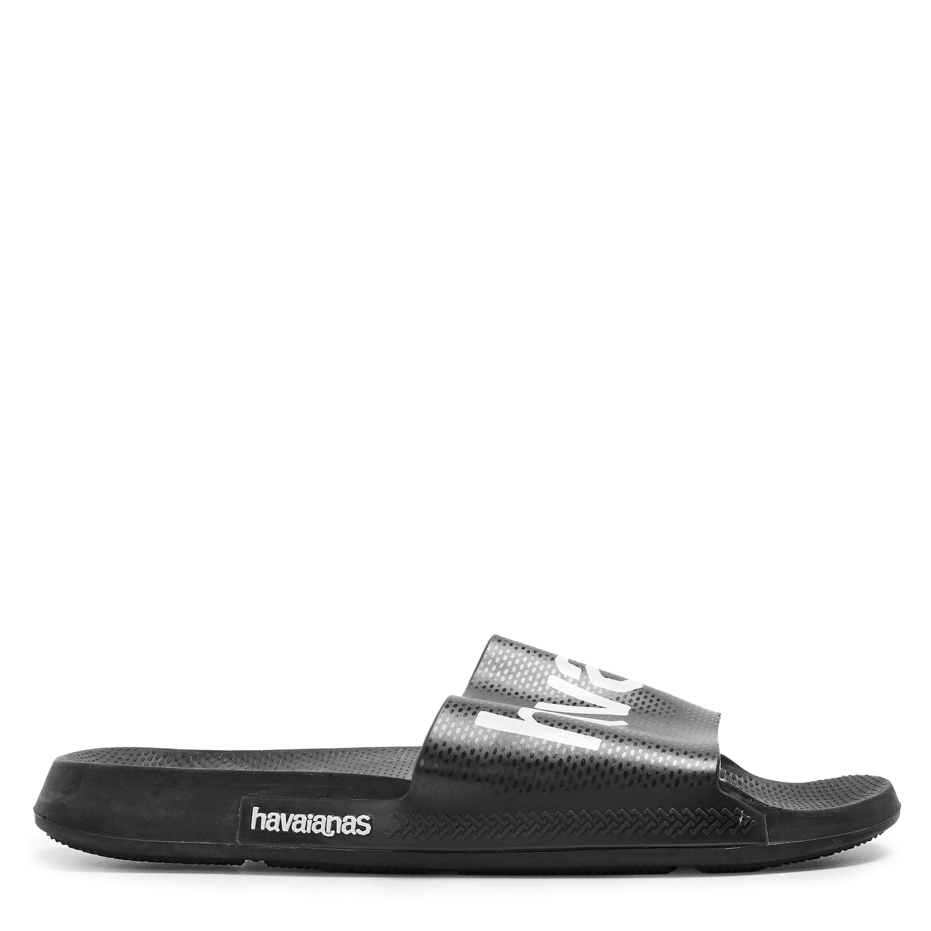 Black - Havaianas - Hav. Slide Classic Logomania Black Flip Flops Womens - 1