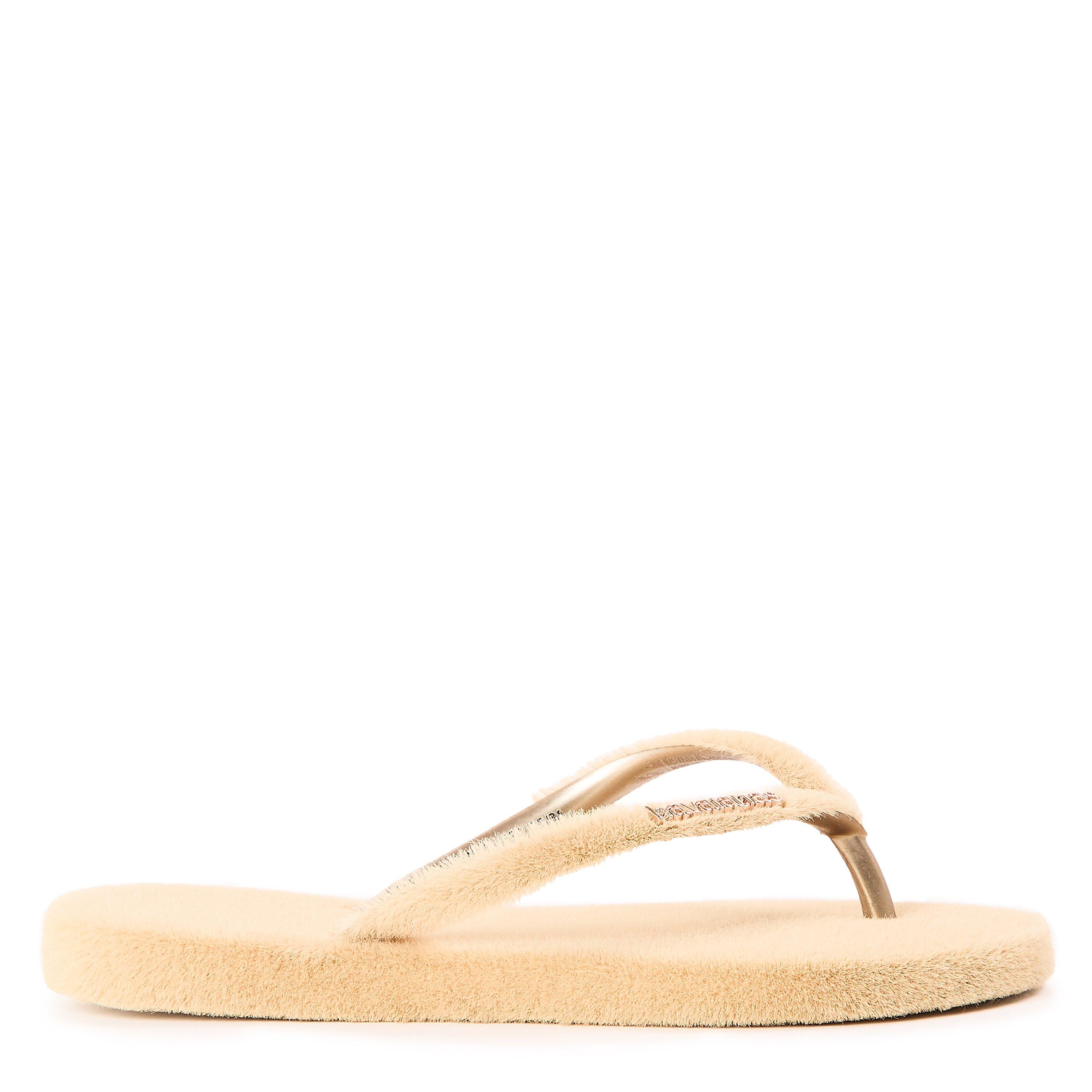 Beige - Havaianas - Hav. Slim Plush Beige 35/36 Flip Flops Womens - 1