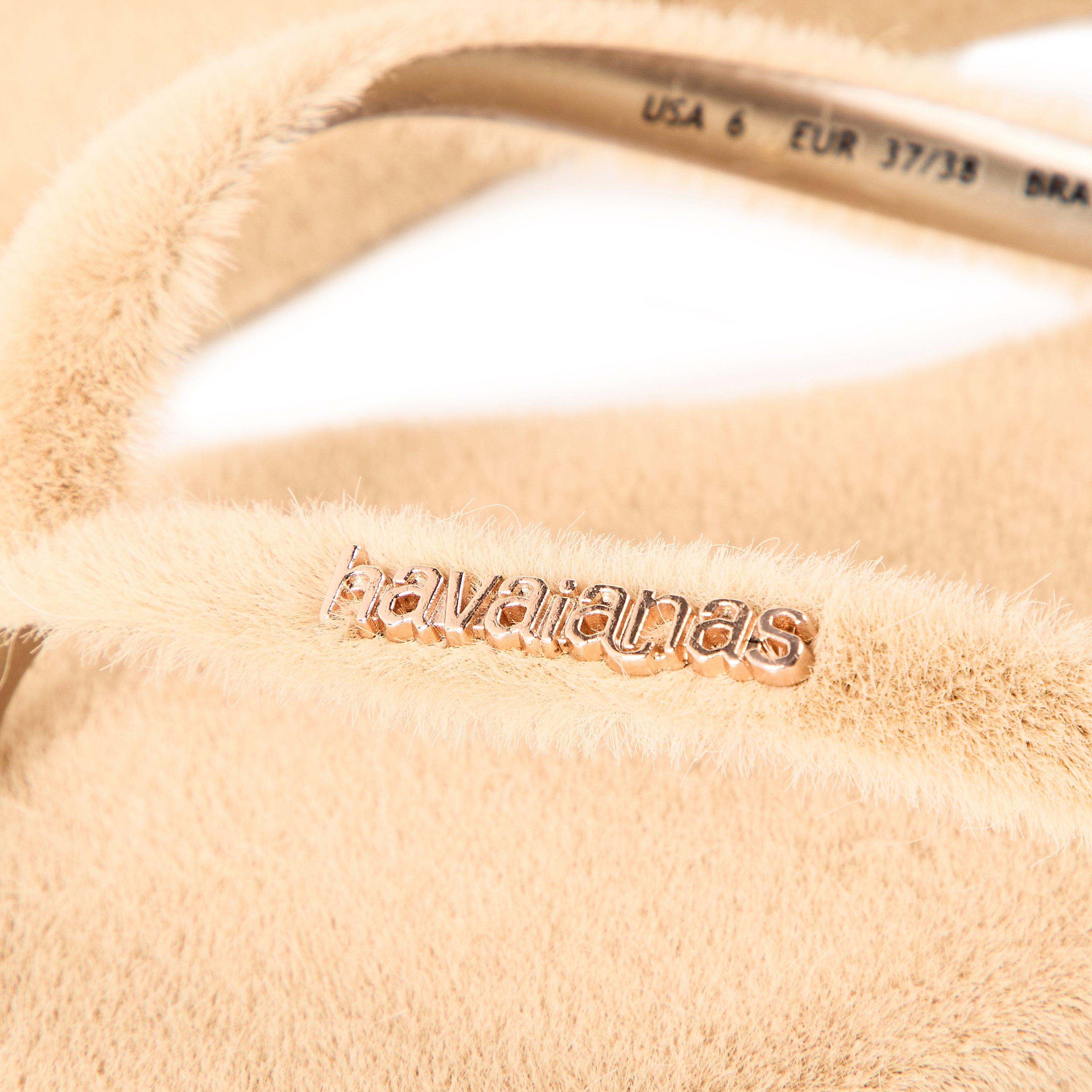 Beige - Havaianas - Hav. Slim Plush Beige 35/36 Flip Flops Womens - 3