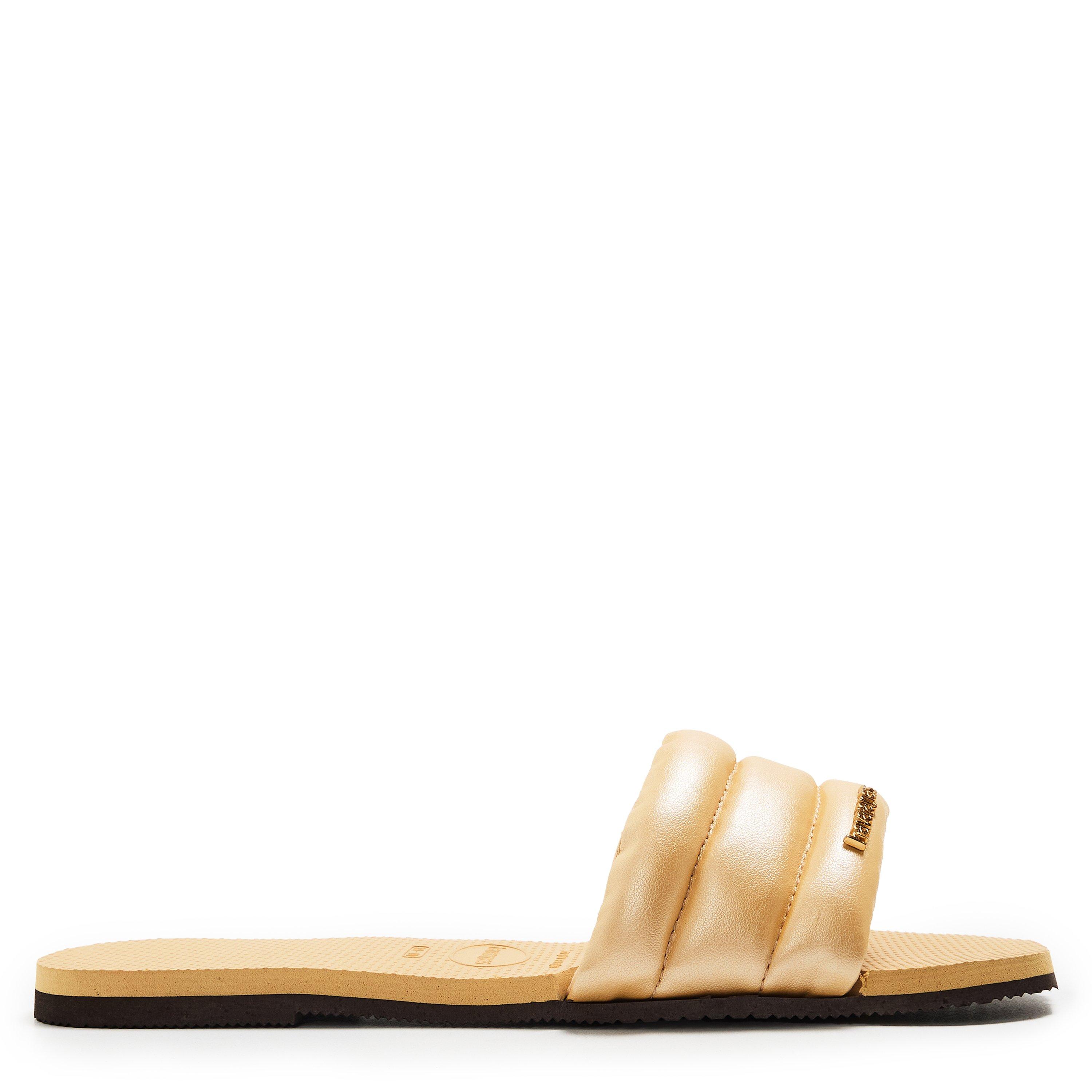 Metallico Dorato - Havaianas - Hav. You Milan Metallic Golden 39/4 Flip Flops Womens - 1