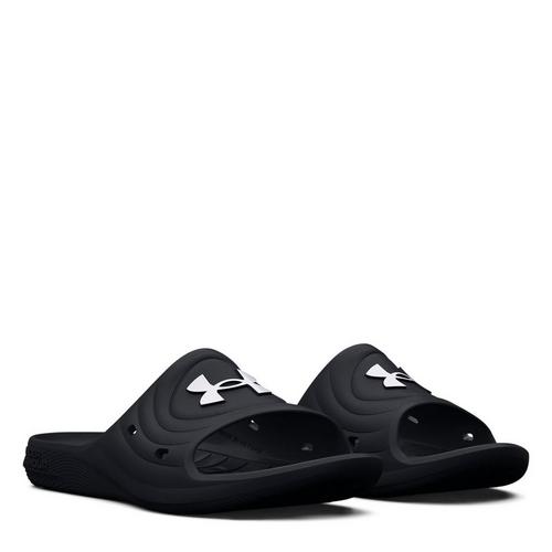 Black/Blk/White - Under Armour - Locker IV Womens Slide Sandals - 5