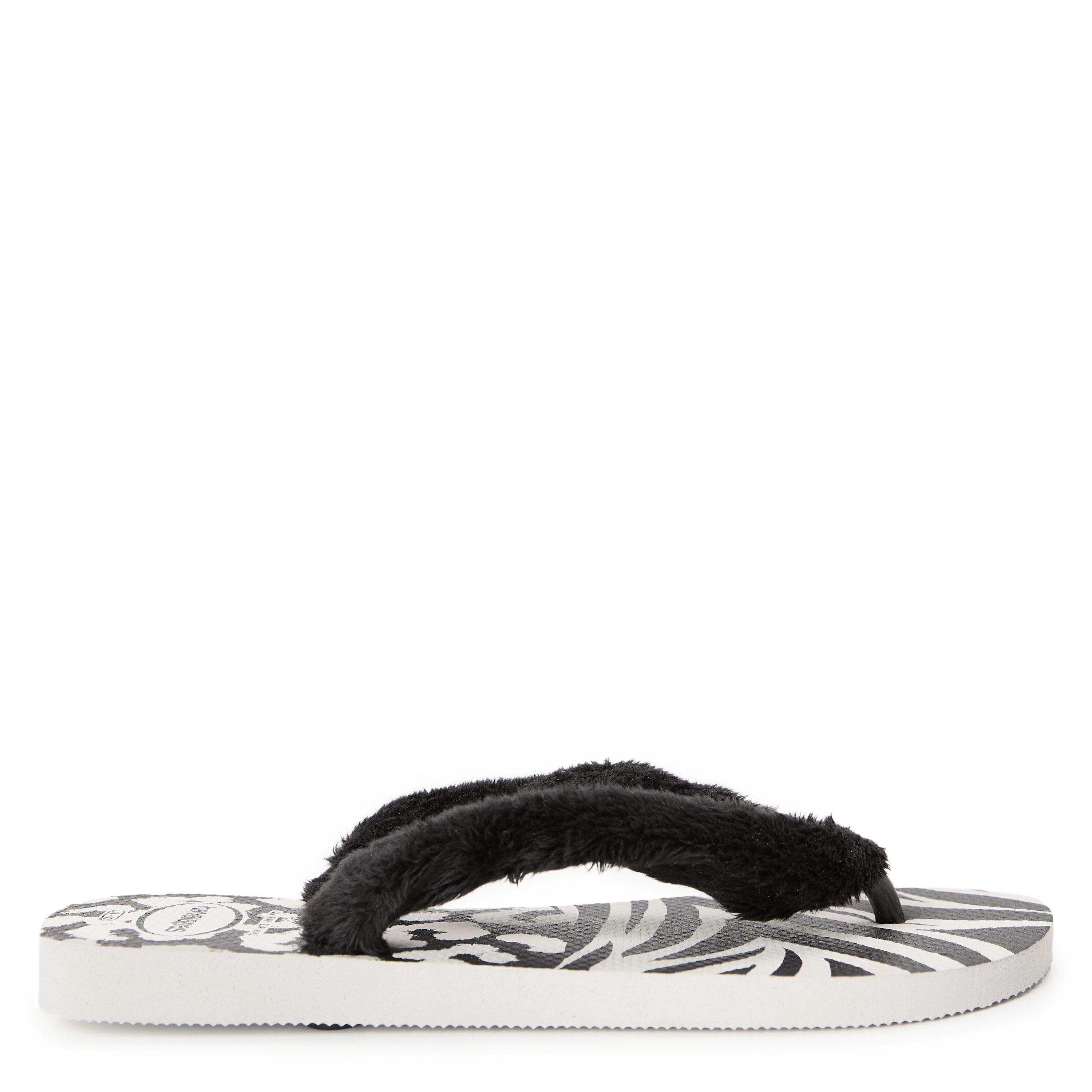 White/Black - Havaianas - Hav. Top Home Fluffy White/Black 39 Flip Flops Womens - 1