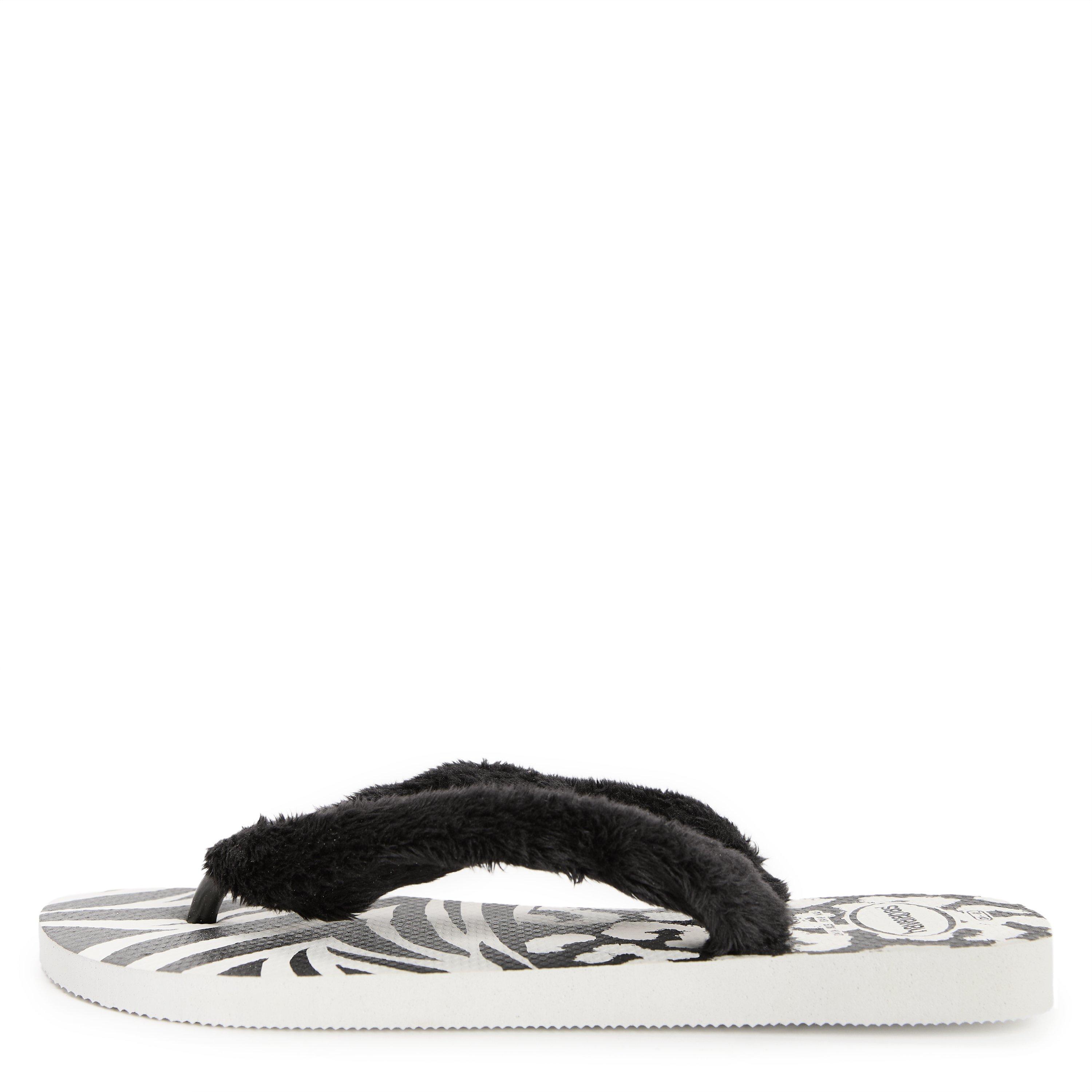 White/Black - Havaianas - Hav. Top Home Fluffy White/Black 39 Flip Flops Womens - 2