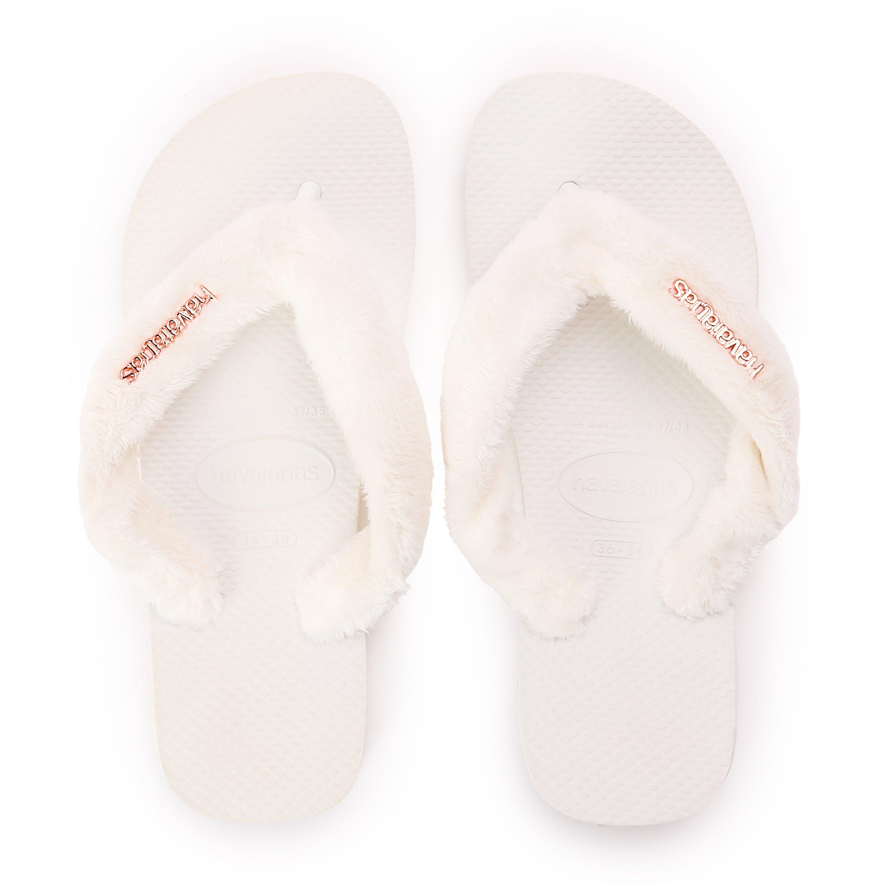 Uffy White - Havaianas - Havaianas Hav. Top Home Fluffy White 35/36 Flip Flops Womens - 4