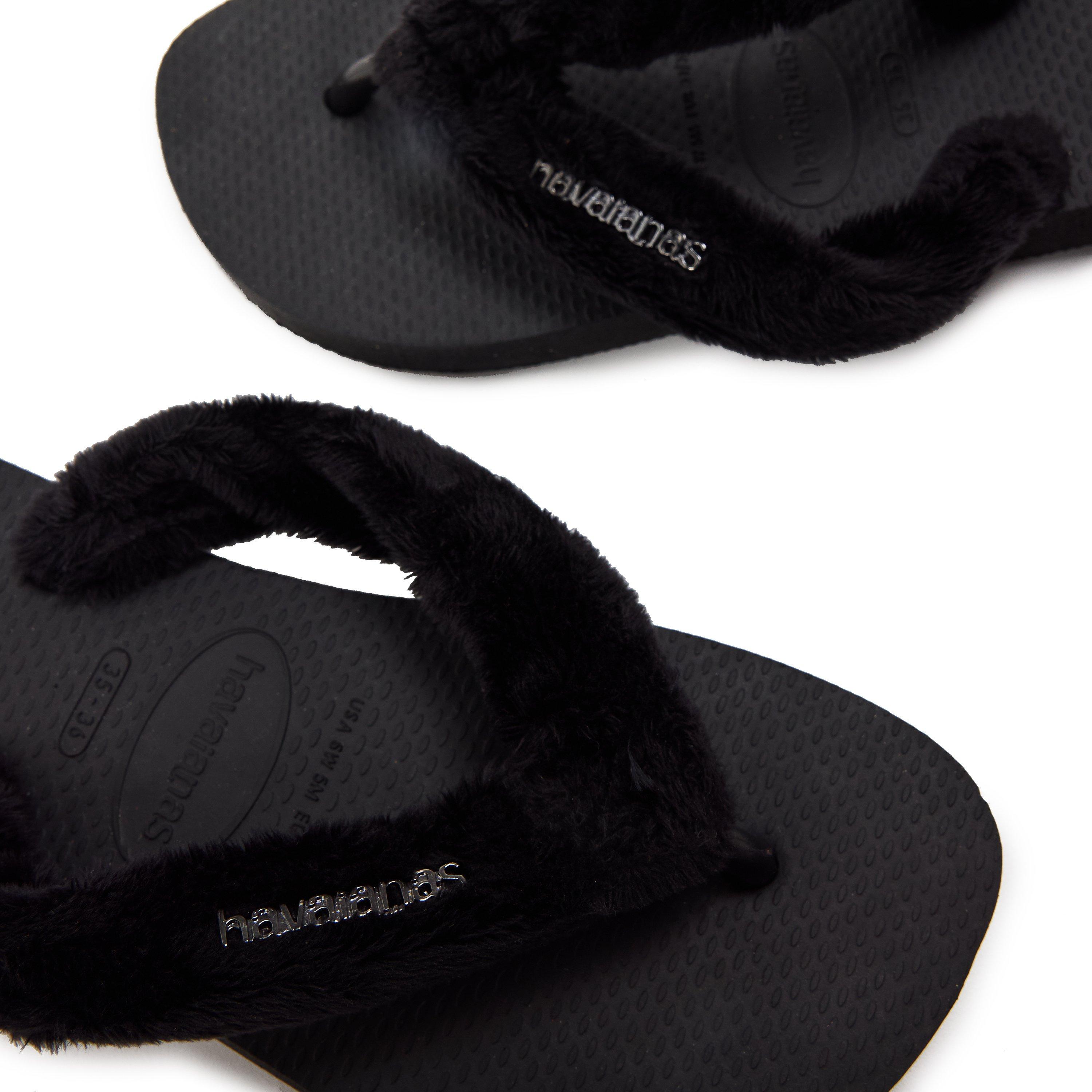 Black - Havaianas - Hav. Top Home Fluffy Black 35/36 Flip Flops Womens - 3