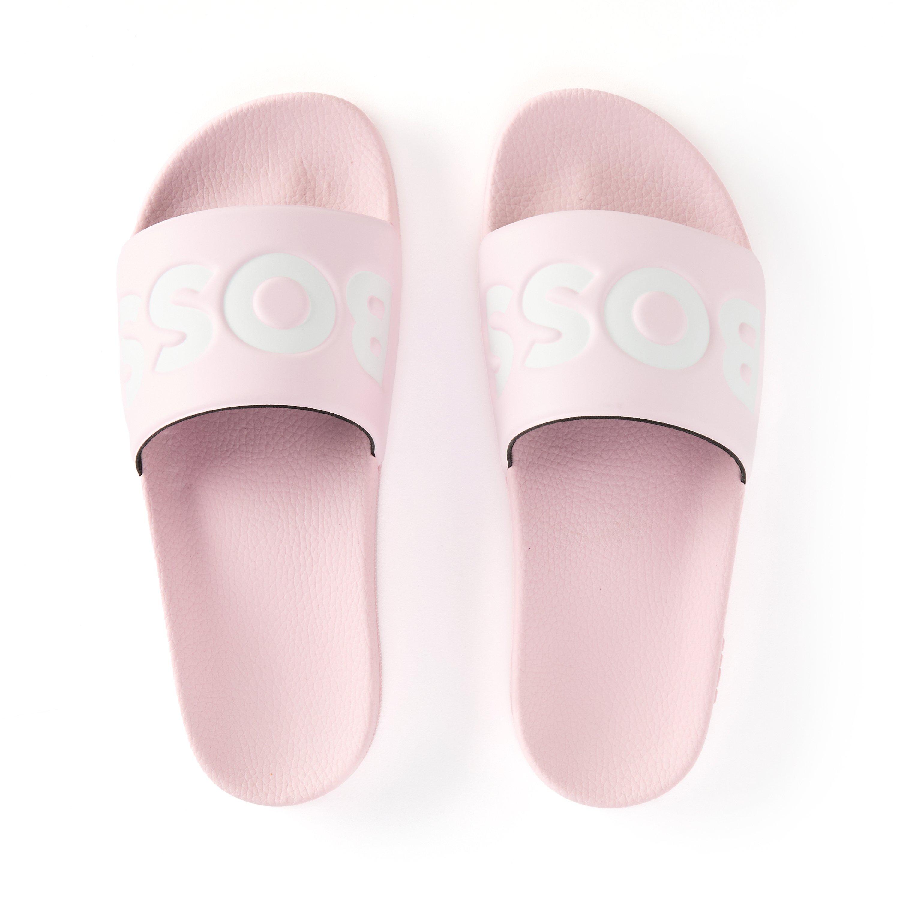 Pink - Boss - Women's Aryeh Open-Toe Slip-On Sliders - 5