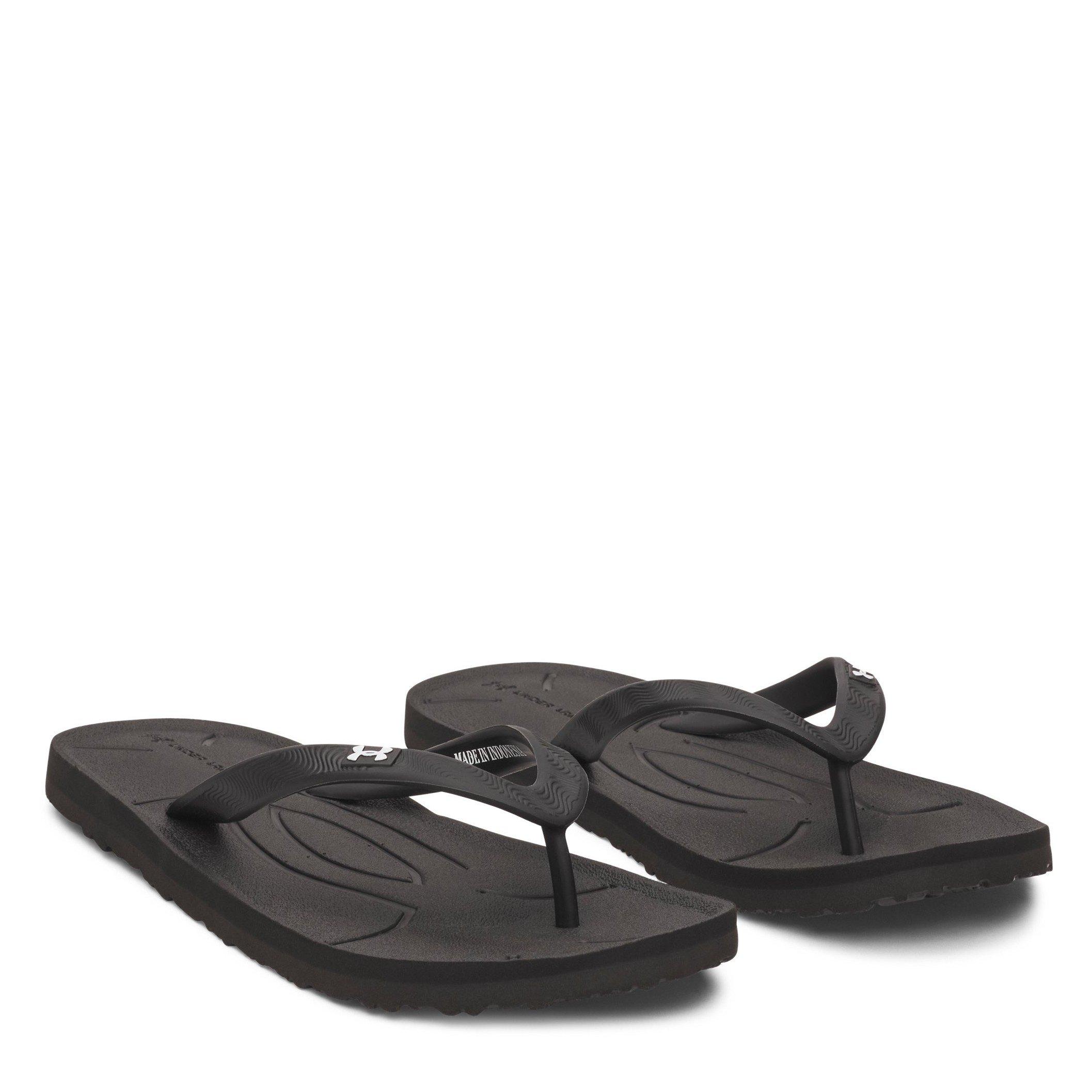 Black/Blk/White - Under Armour - Women's Sarasota Flip Flops - 5