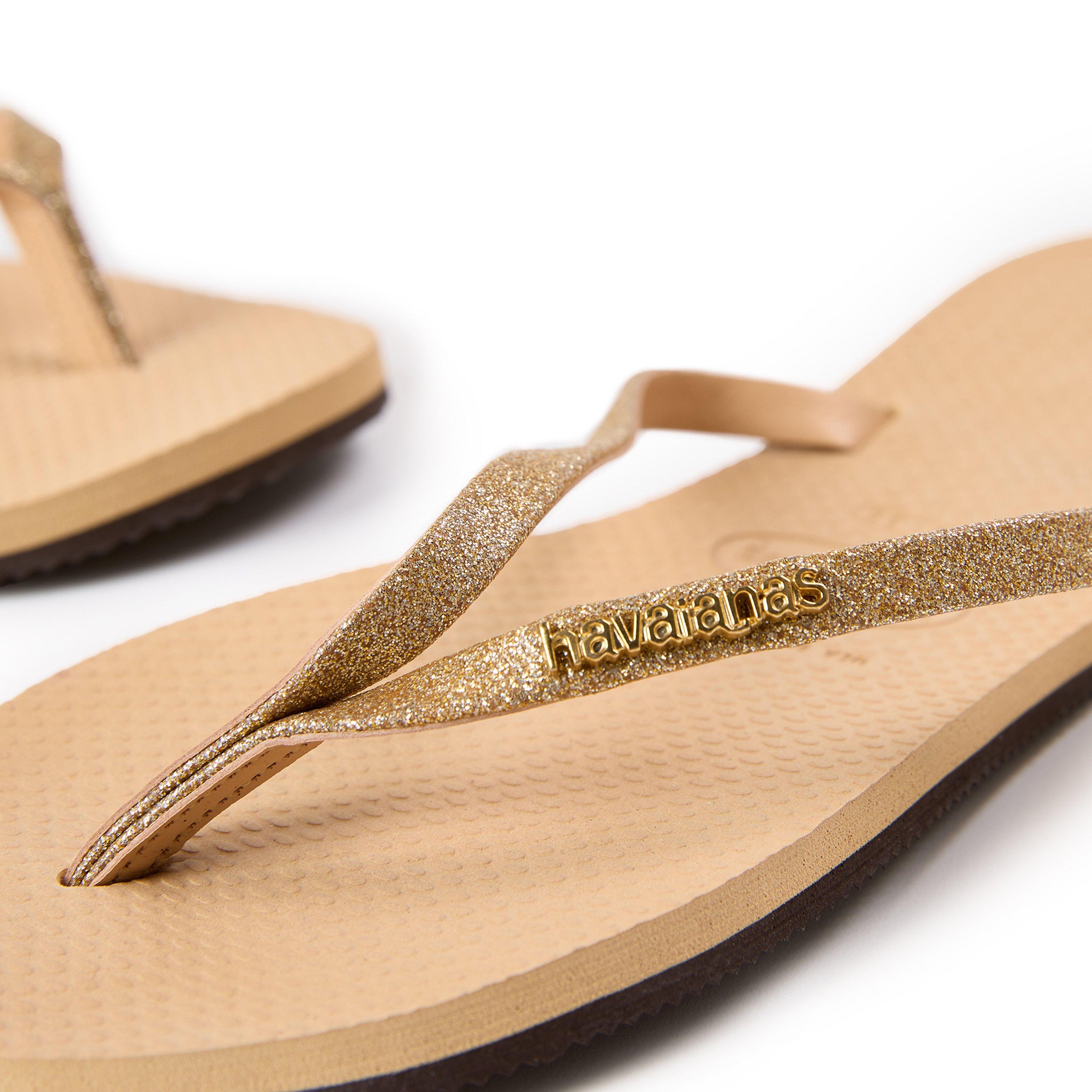Zlatni - Havaianas - Hav. You Glitter Golden 35/36 Flip Flops Womens - 3