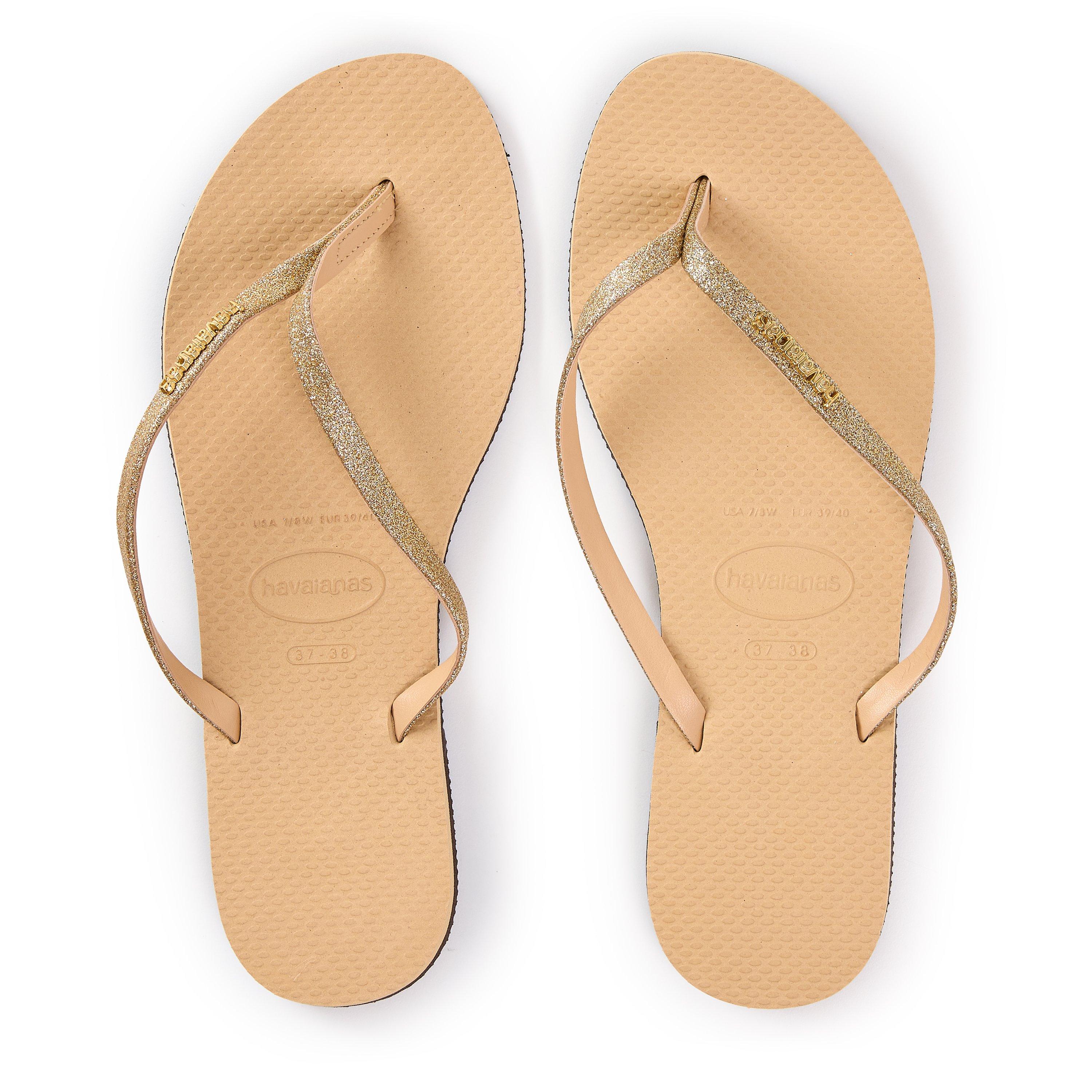 Zlatni - Havaianas - Hav. You Glitter Golden 35/36 Flip Flops Womens - 4
