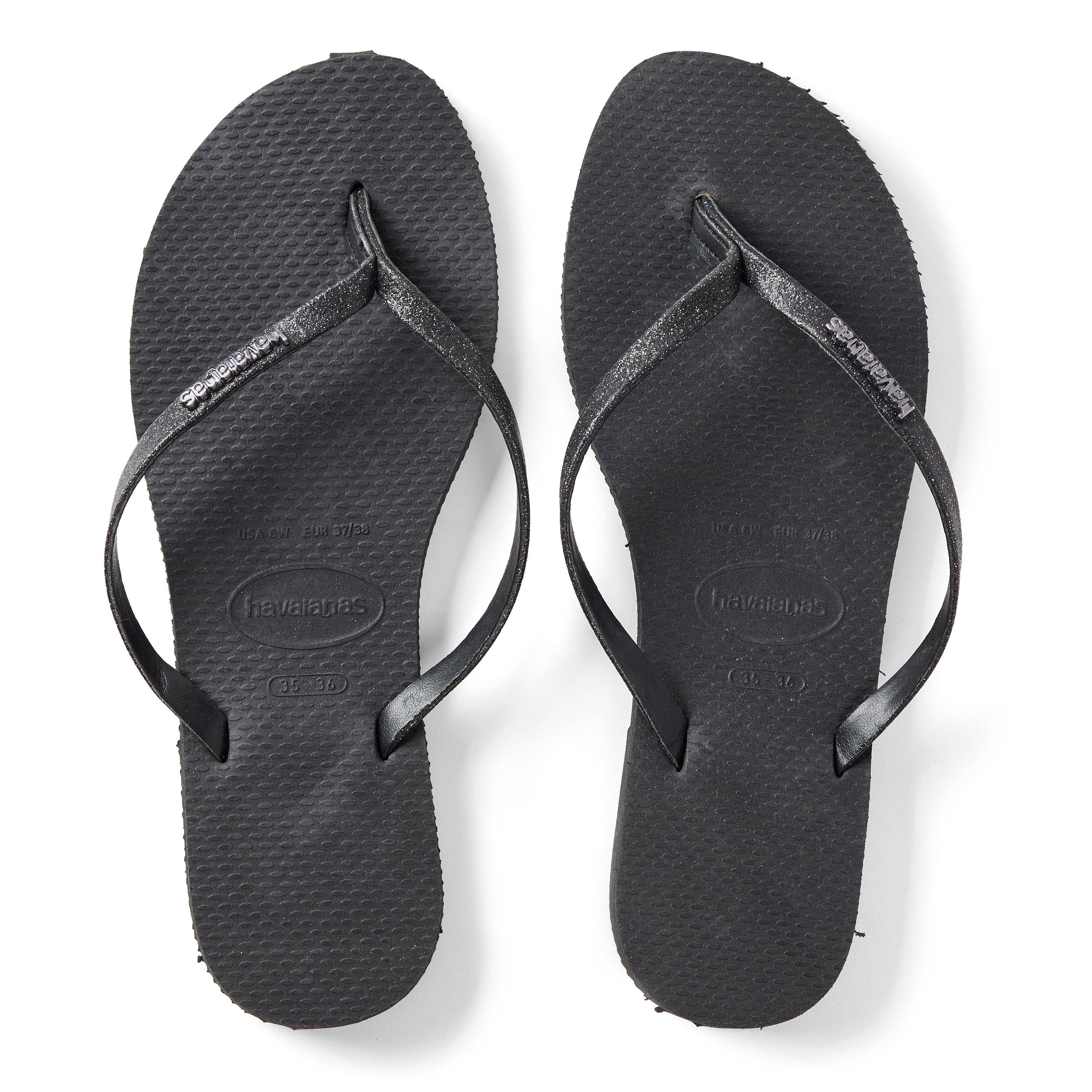 Black - Havaianas - Hav. You Glitter Black 35/36 Flip Flops Womens - 4