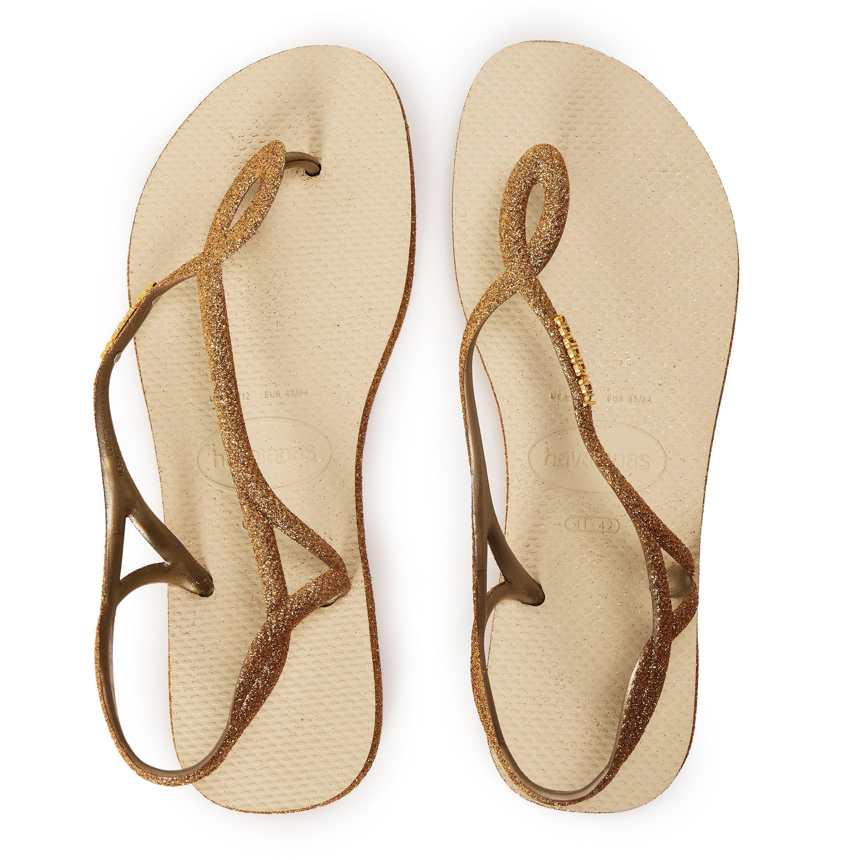 Beige - Havaianas - Hav. Luna Sparkle Beige 37/38 Flip Flops Womens - 4