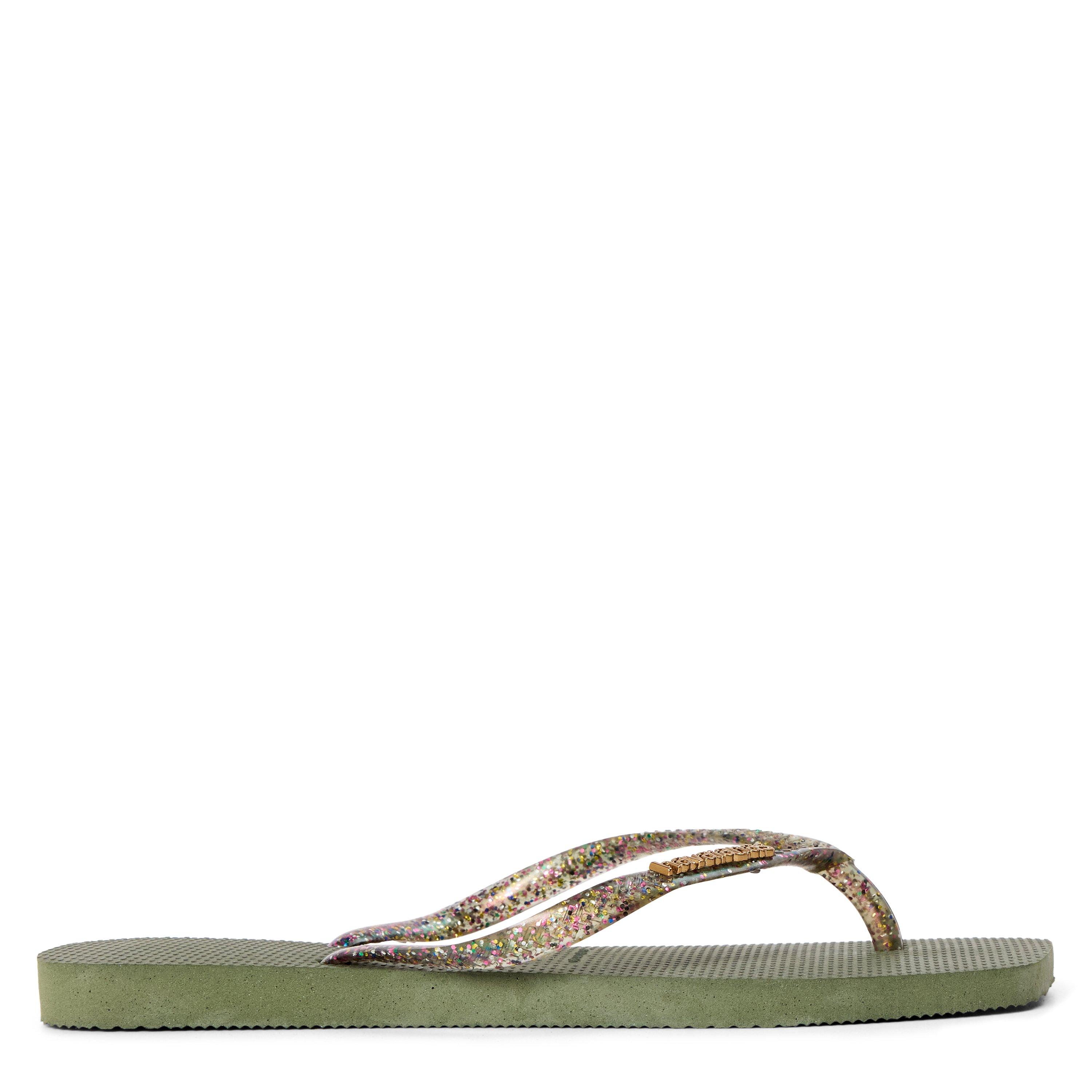 Green - Havaianas - Hav. Square Logo Metallic Green 37/ Flip Flops Womens - 1