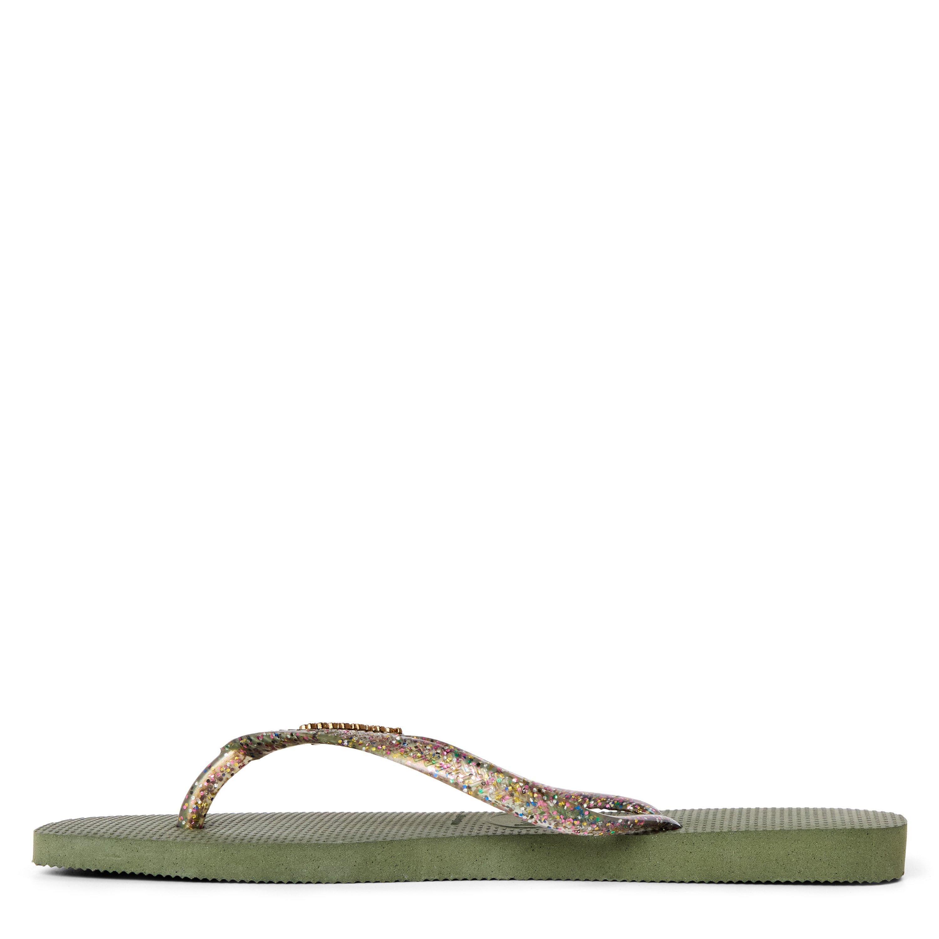Green - Havaianas - Hav. Square Logo Metallic Green 37/ Flip Flops Womens - 2