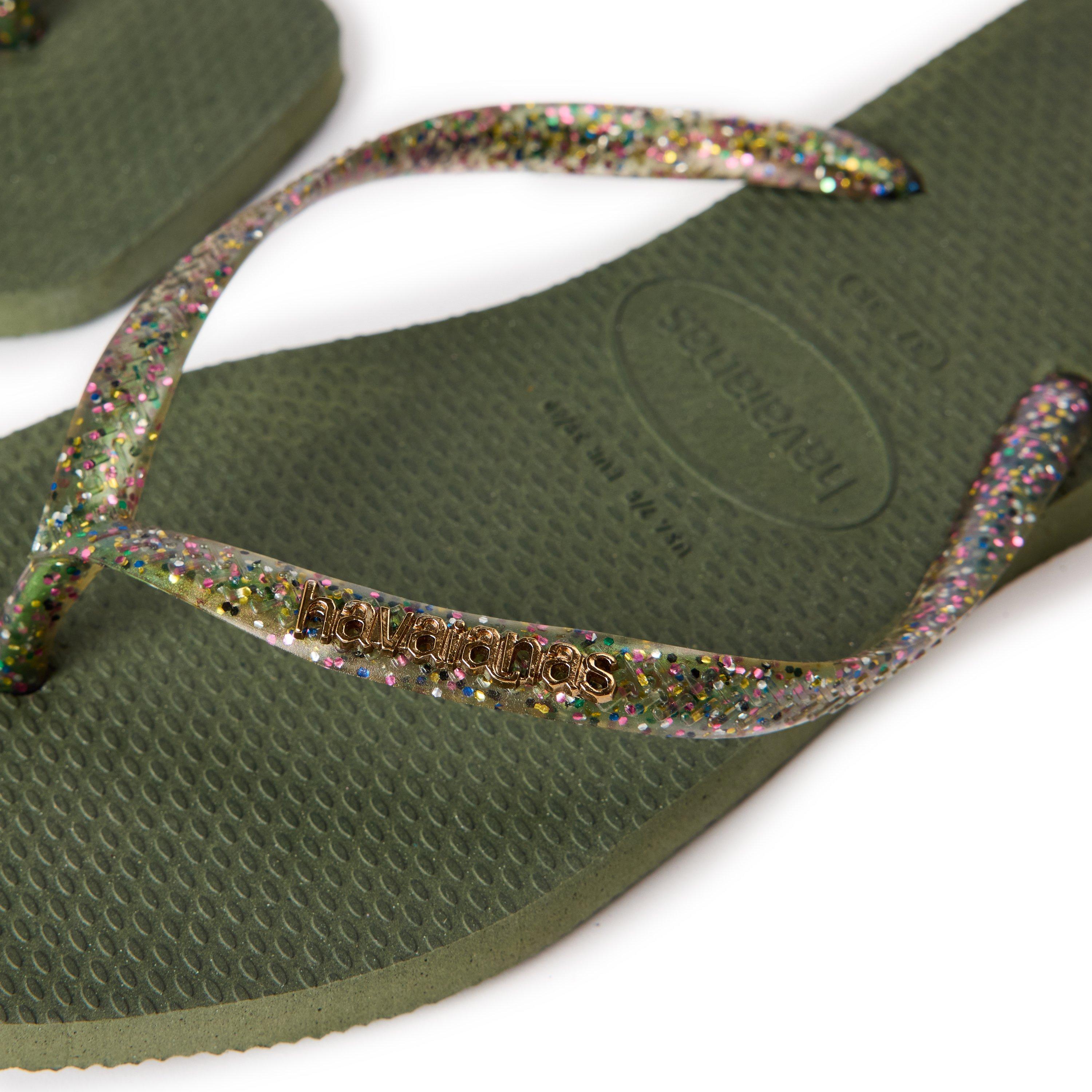Green - Havaianas - Hav. Square Logo Metallic Green 37/ Flip Flops Womens - 3