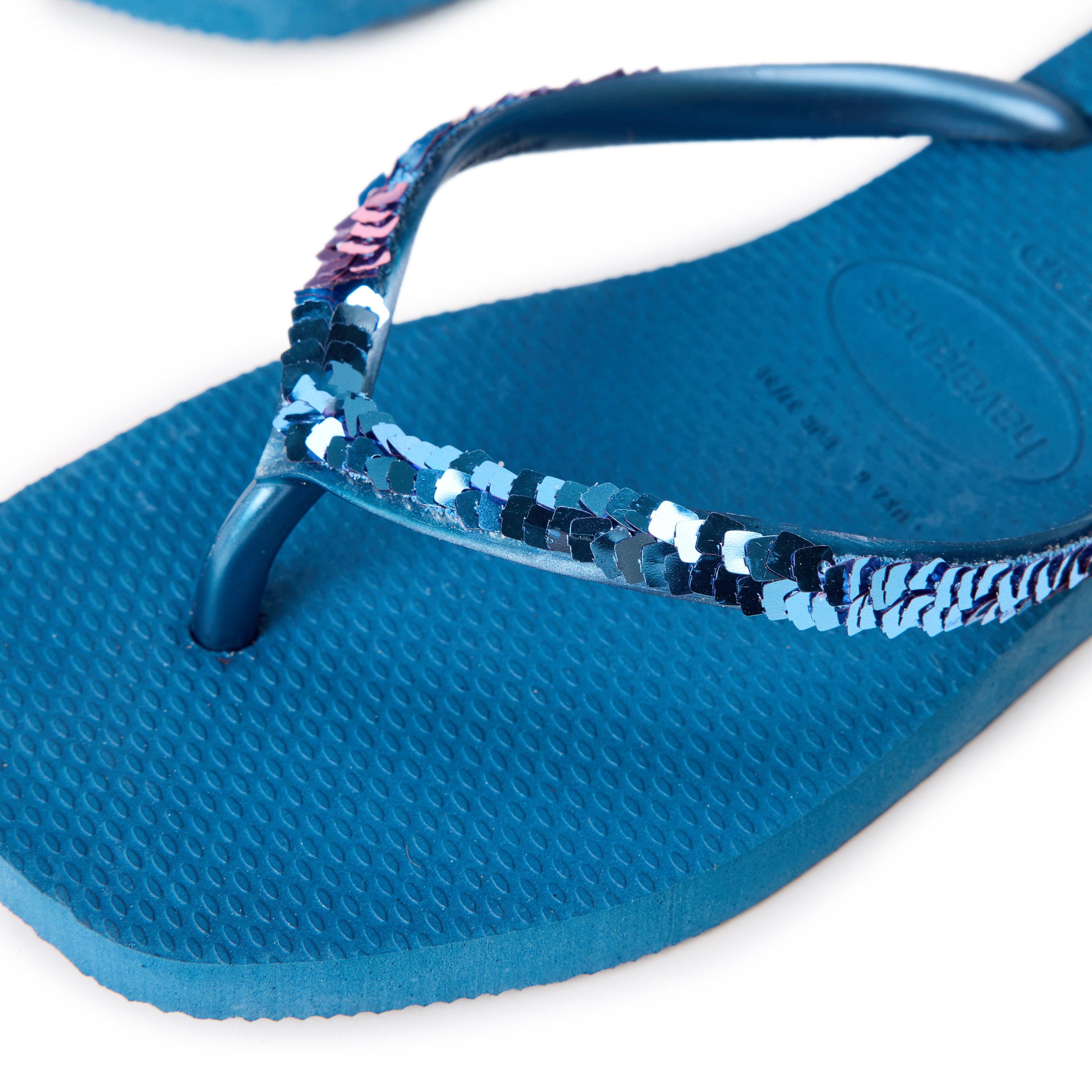 Confy Blue - Havaianas - Hav. Square Magic Sequin Confy Blue Flip Flops Womens - 3