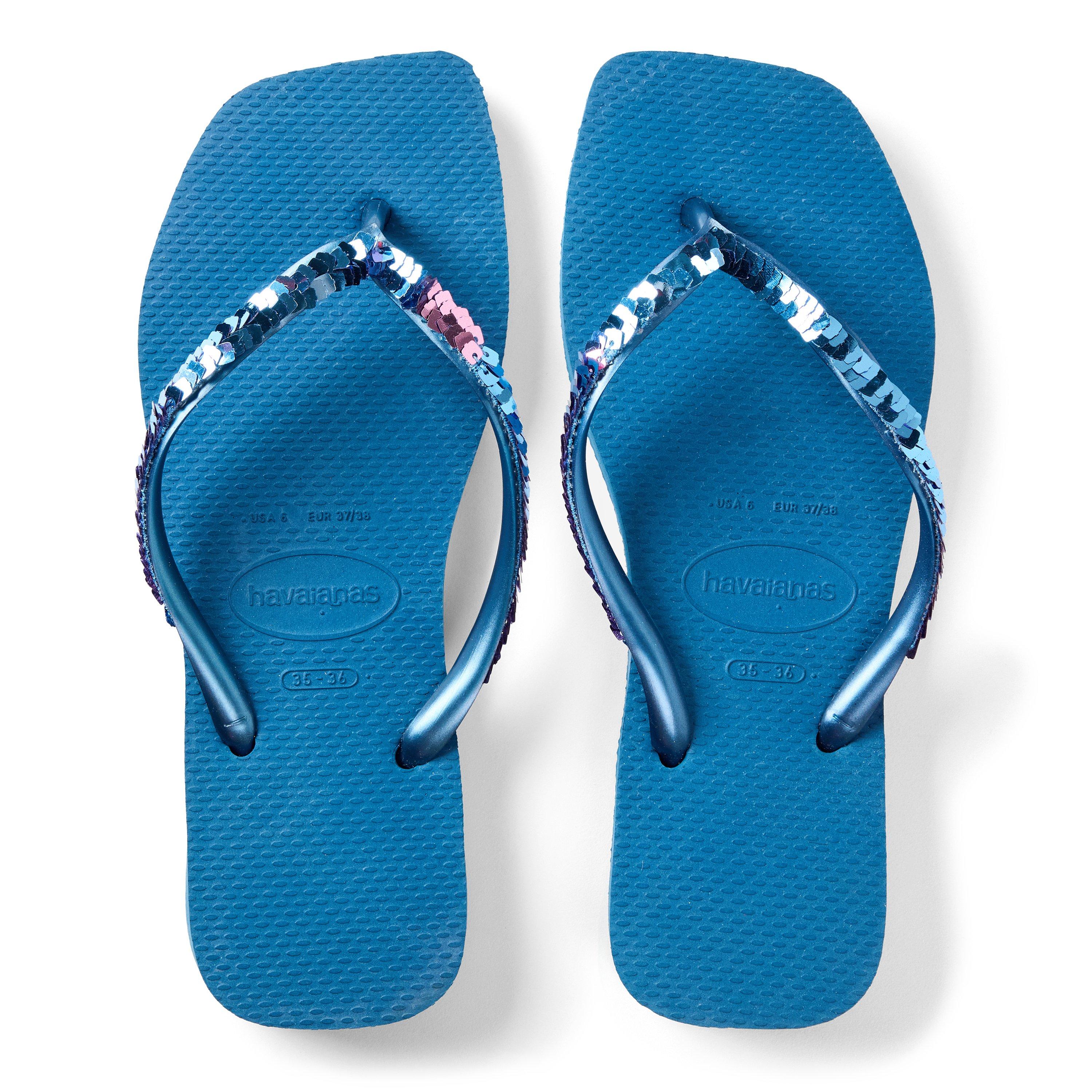 Confy Blue - Havaianas - Hav. Square Magic Sequin Confy Blue Flip Flops Womens - 4