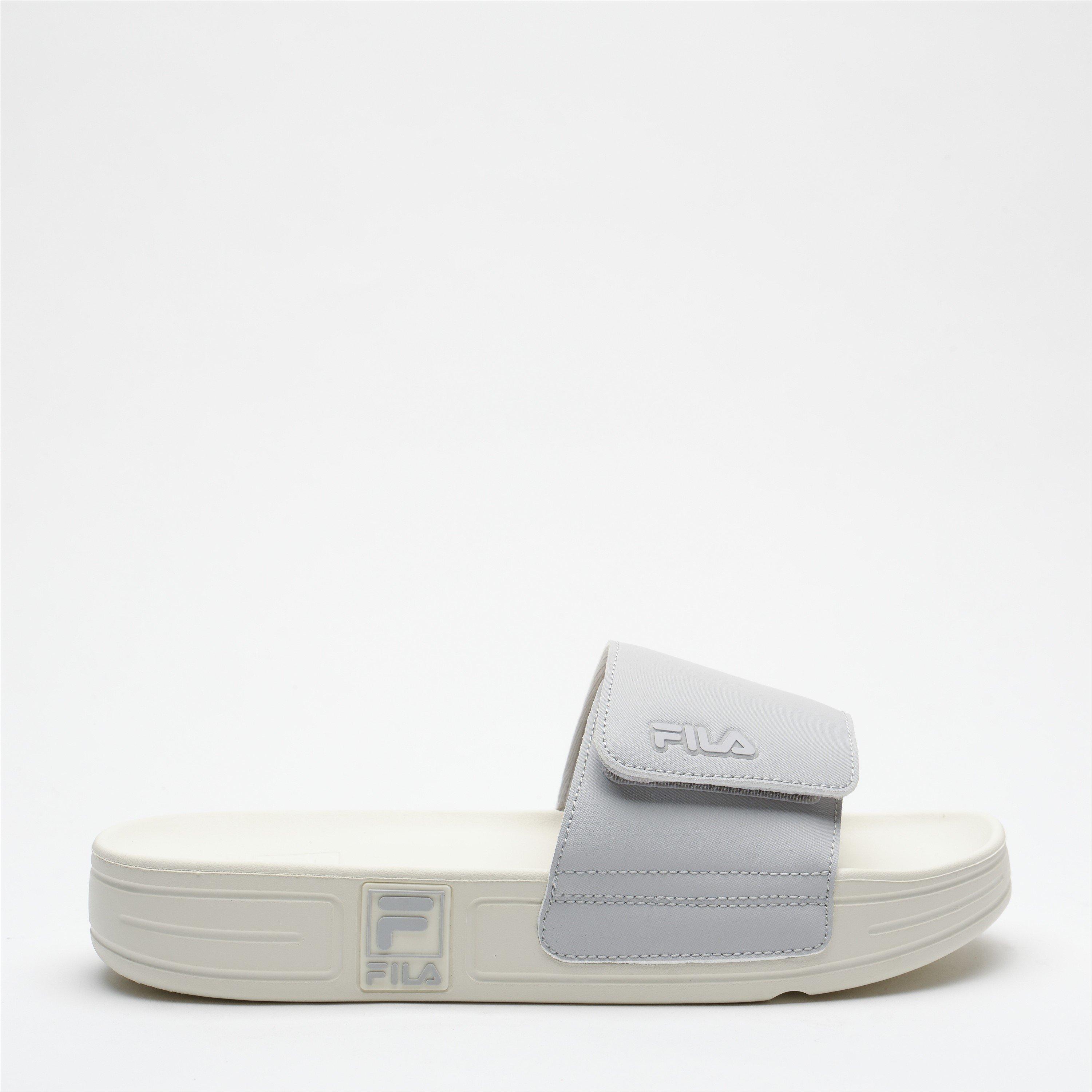 WHT/GRY/WHT - Fila - Funky Tennis Velcro V2 Slippers - 2