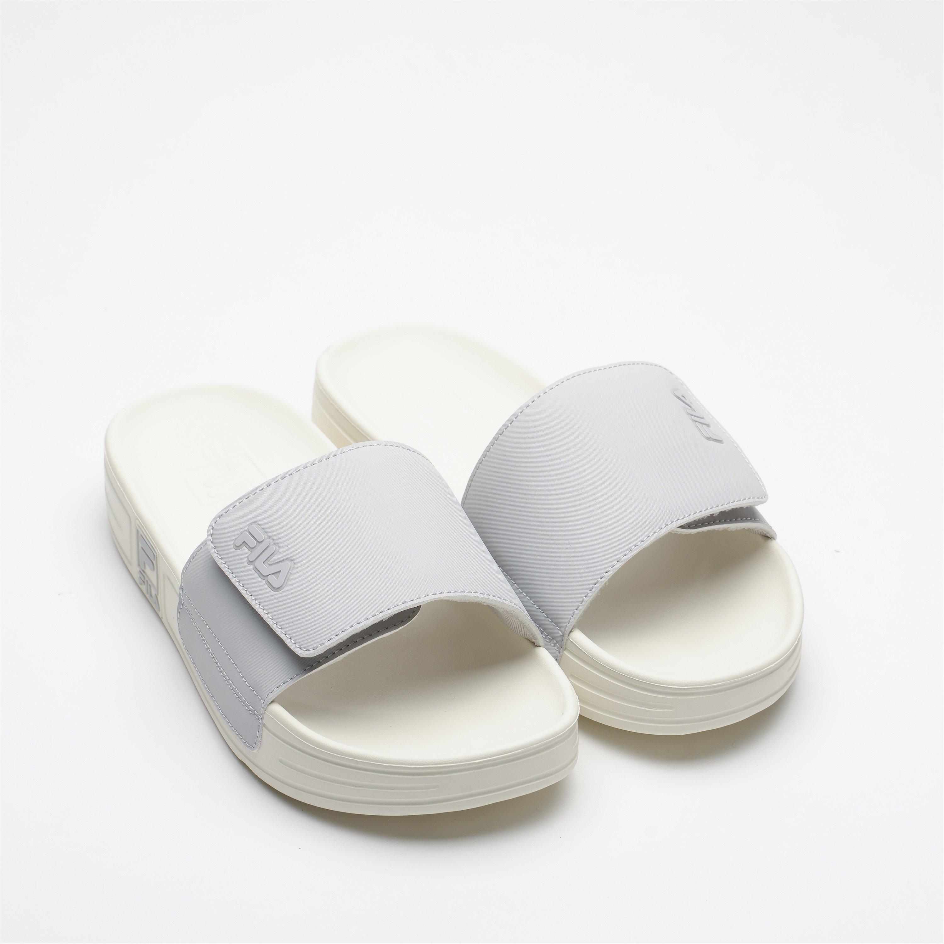 WHT/GRY/WHT - Fila - Funky Tennis Velcro V2 Slippers - 3