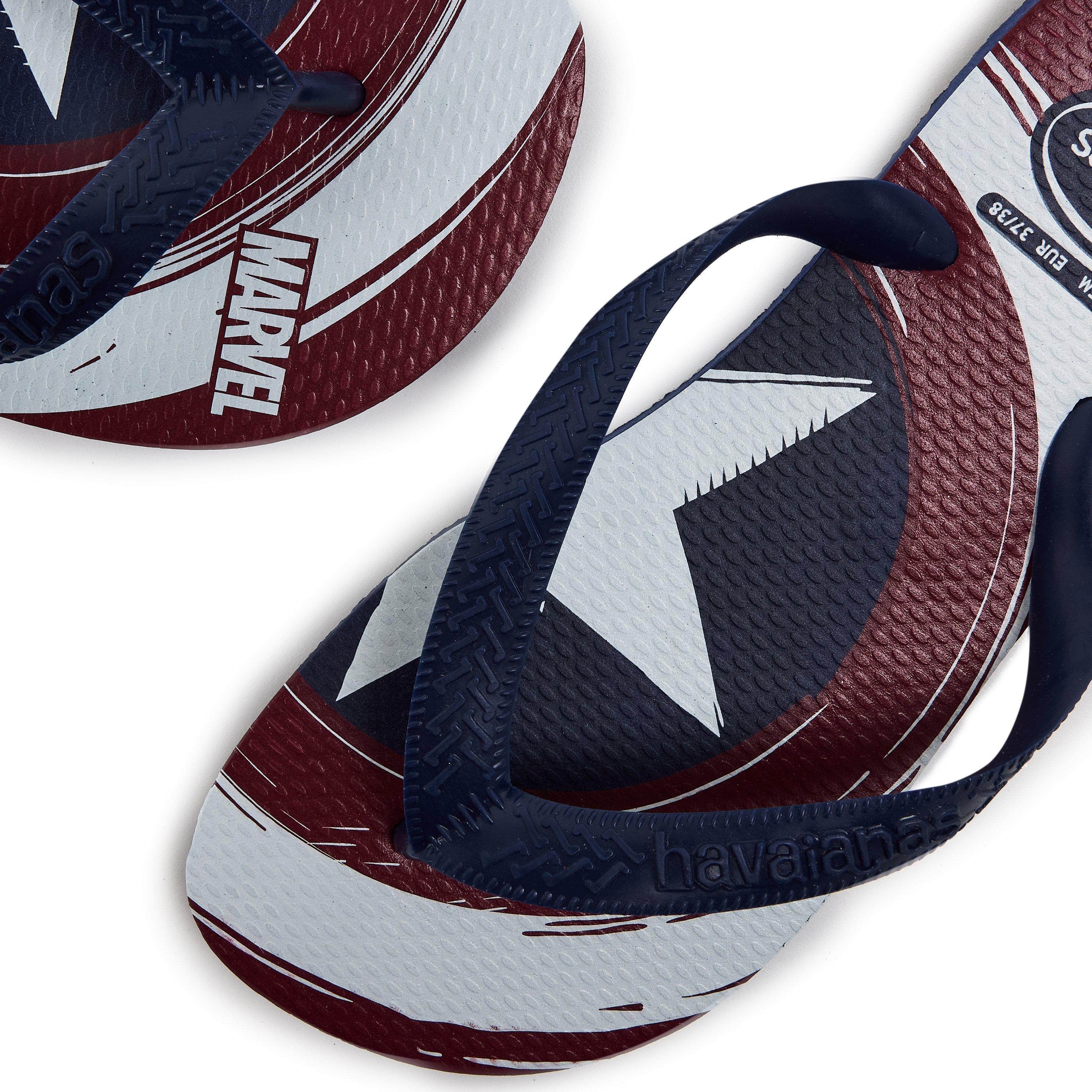 Navy Blue - Havaianas - Hav. Top Marvel Logomania Navy Blue Flip Flops Womens - 3