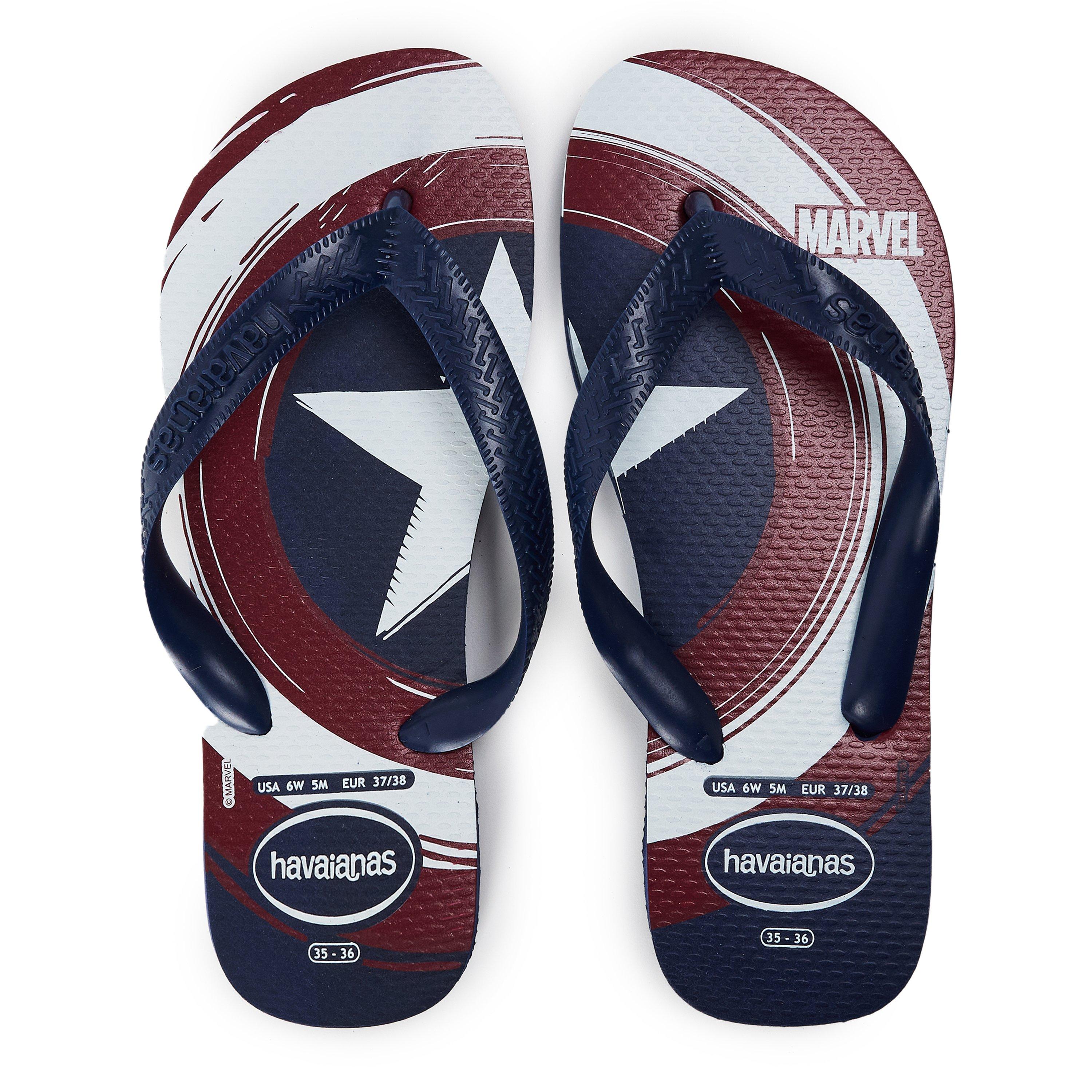 Navy Blue - Havaianas - Hav. Top Marvel Logomania Navy Blue Flip Flops Womens - 4