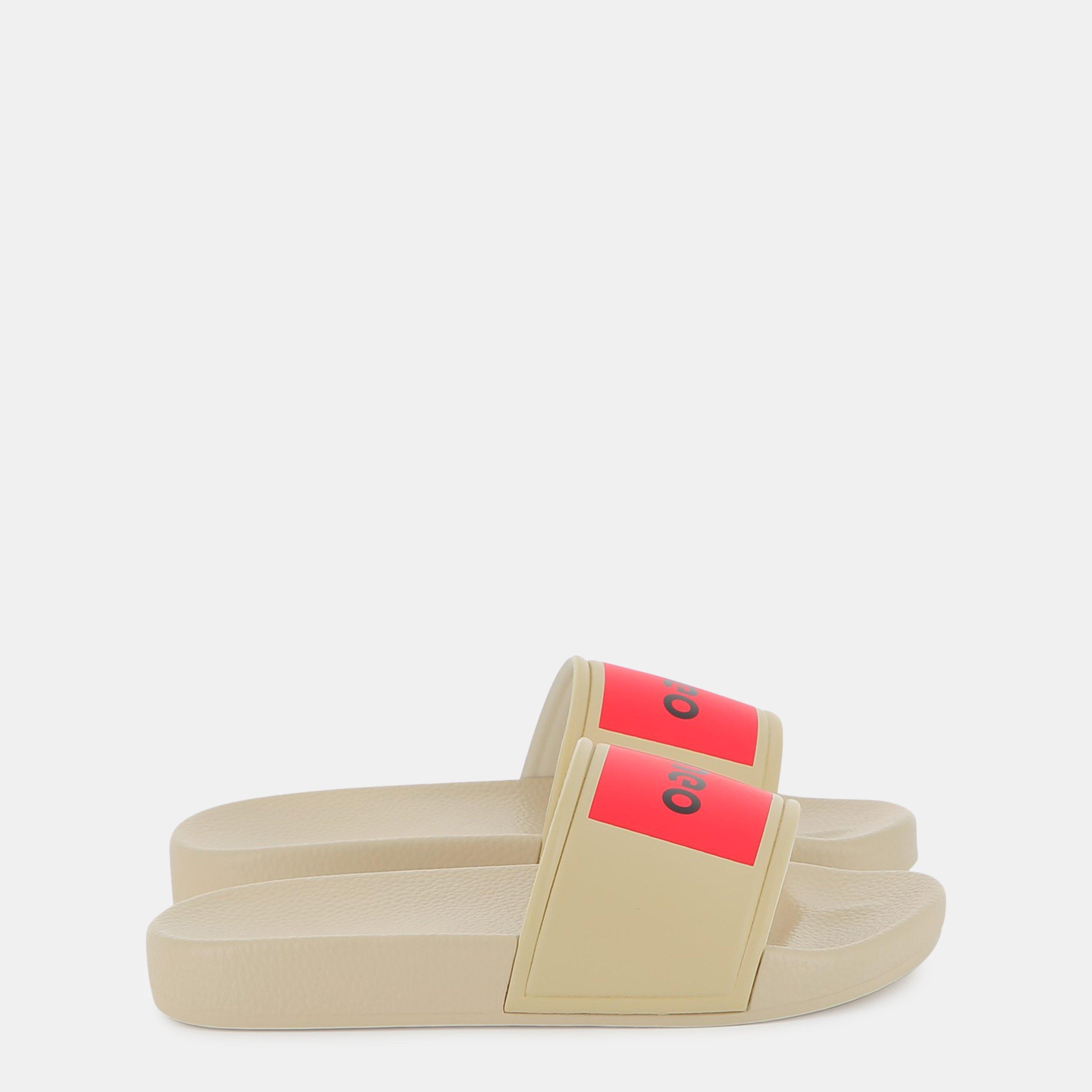 Hugo Boys Kids' Cushioned Pool Sliders - Stone 255 - 5 (38)