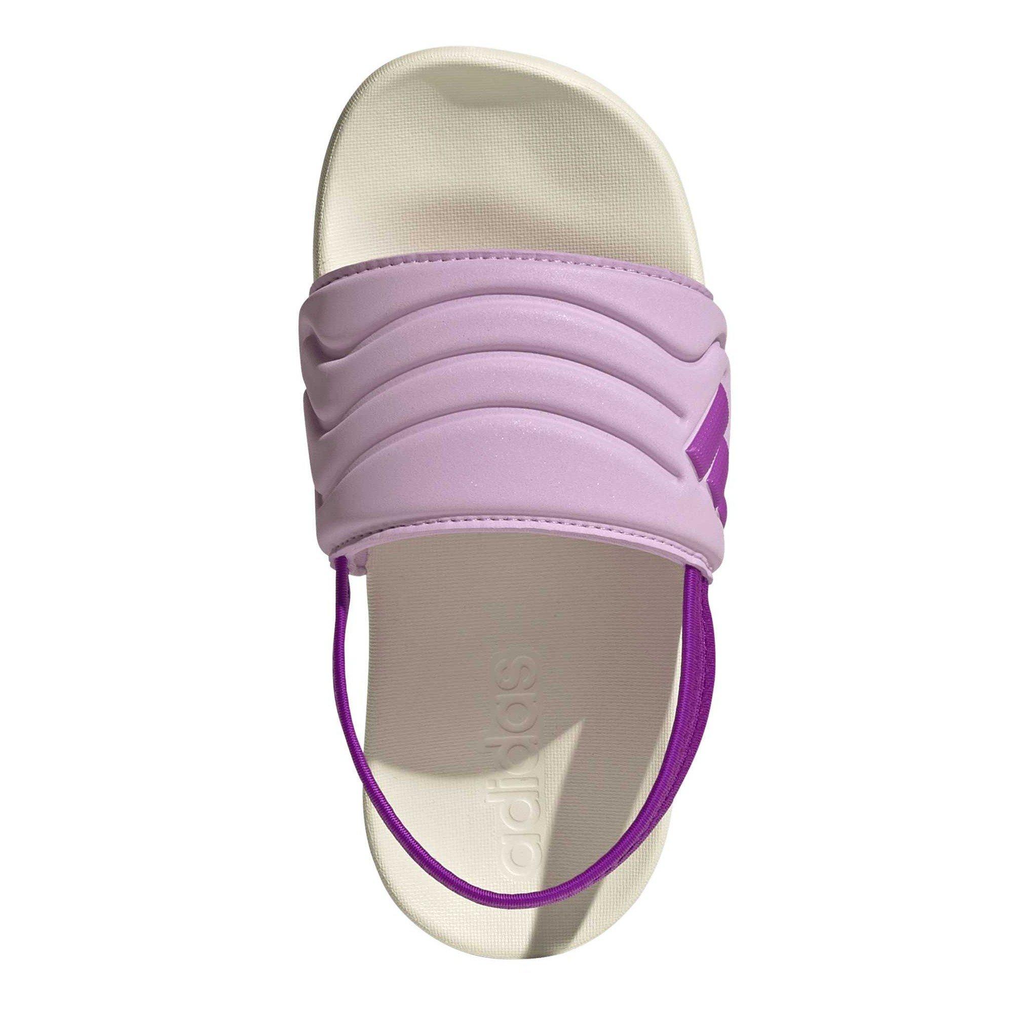 Off White/Purpl - adidas - Kids' Adilette Estrap 2.0 Sports Sandal - 5