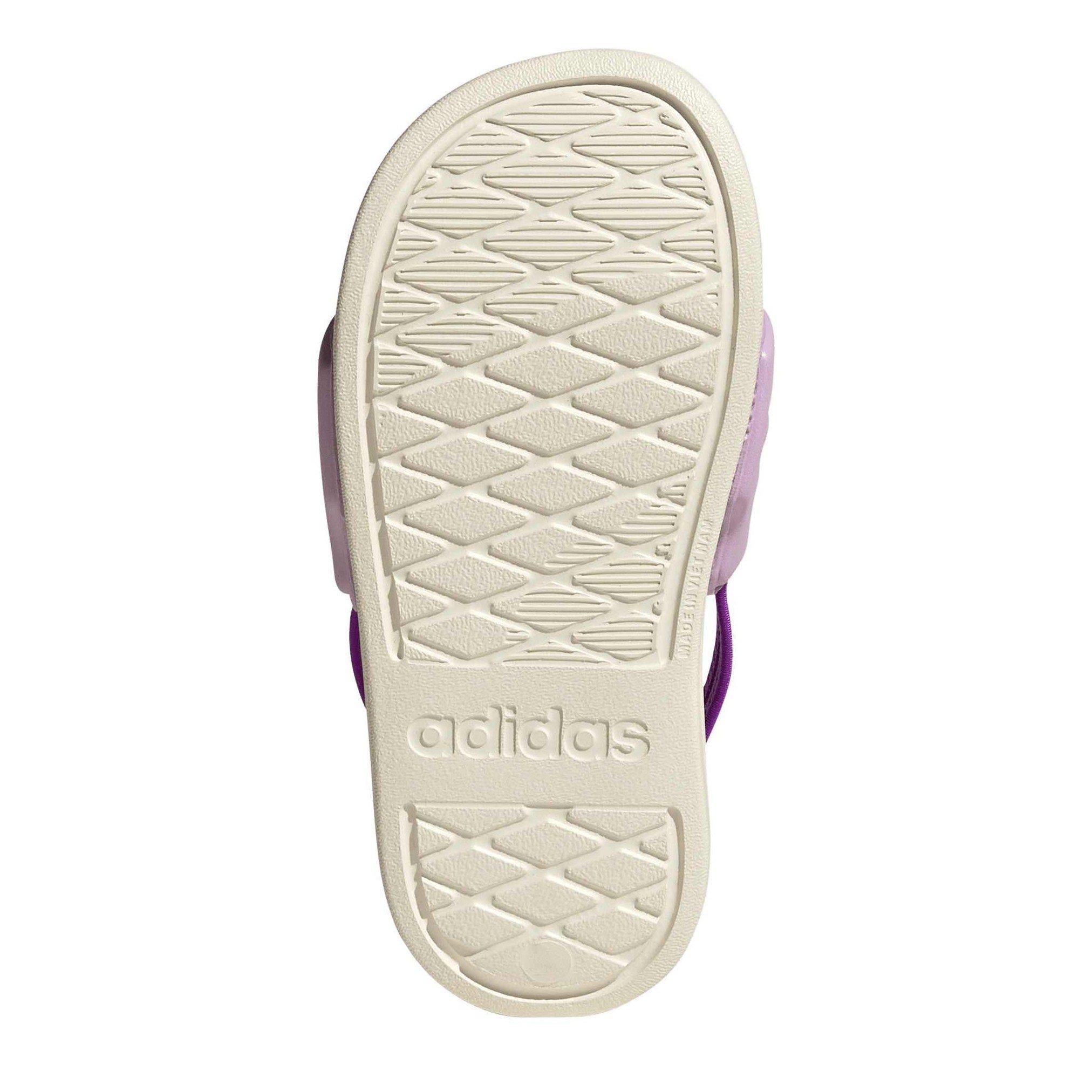 Off White/Purpl - adidas - Kids' Adilette Estrap 2.0 Sports Sandal - 6