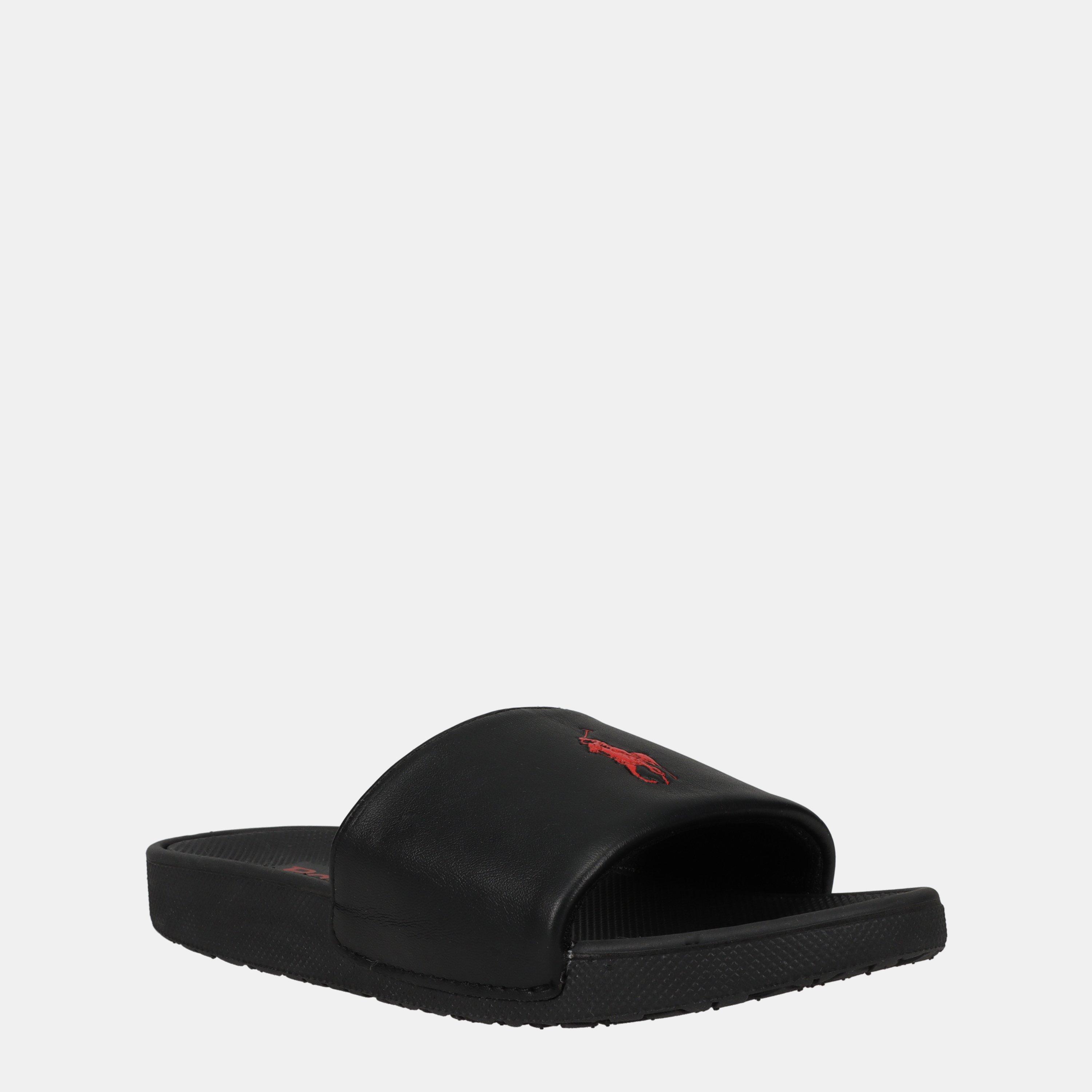 Black/Red - Polo Ralph Lauren - Cayson Slides Juniors - 3