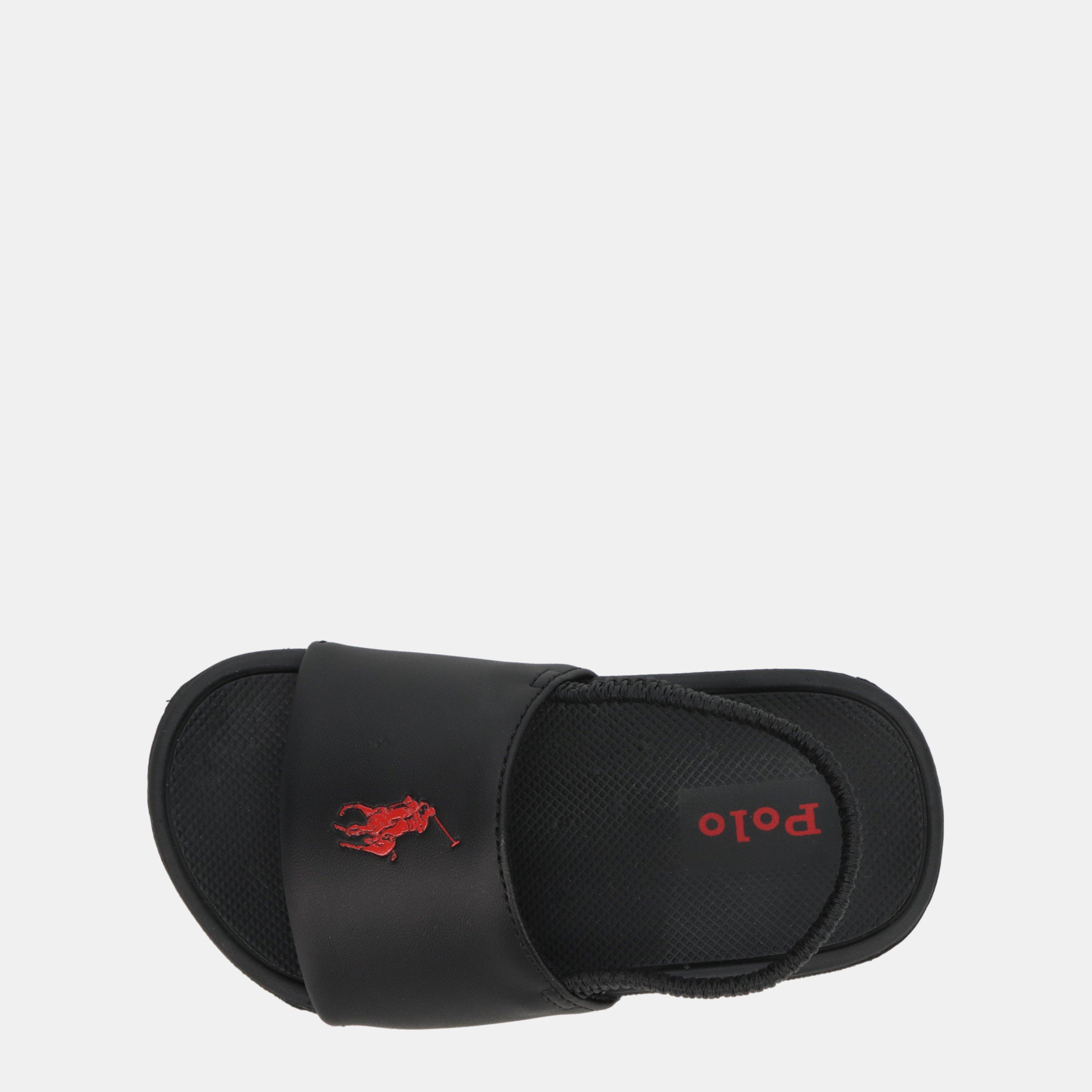 Black/Red - Polo Ralph Lauren - Cayson Slides Juniors - 6