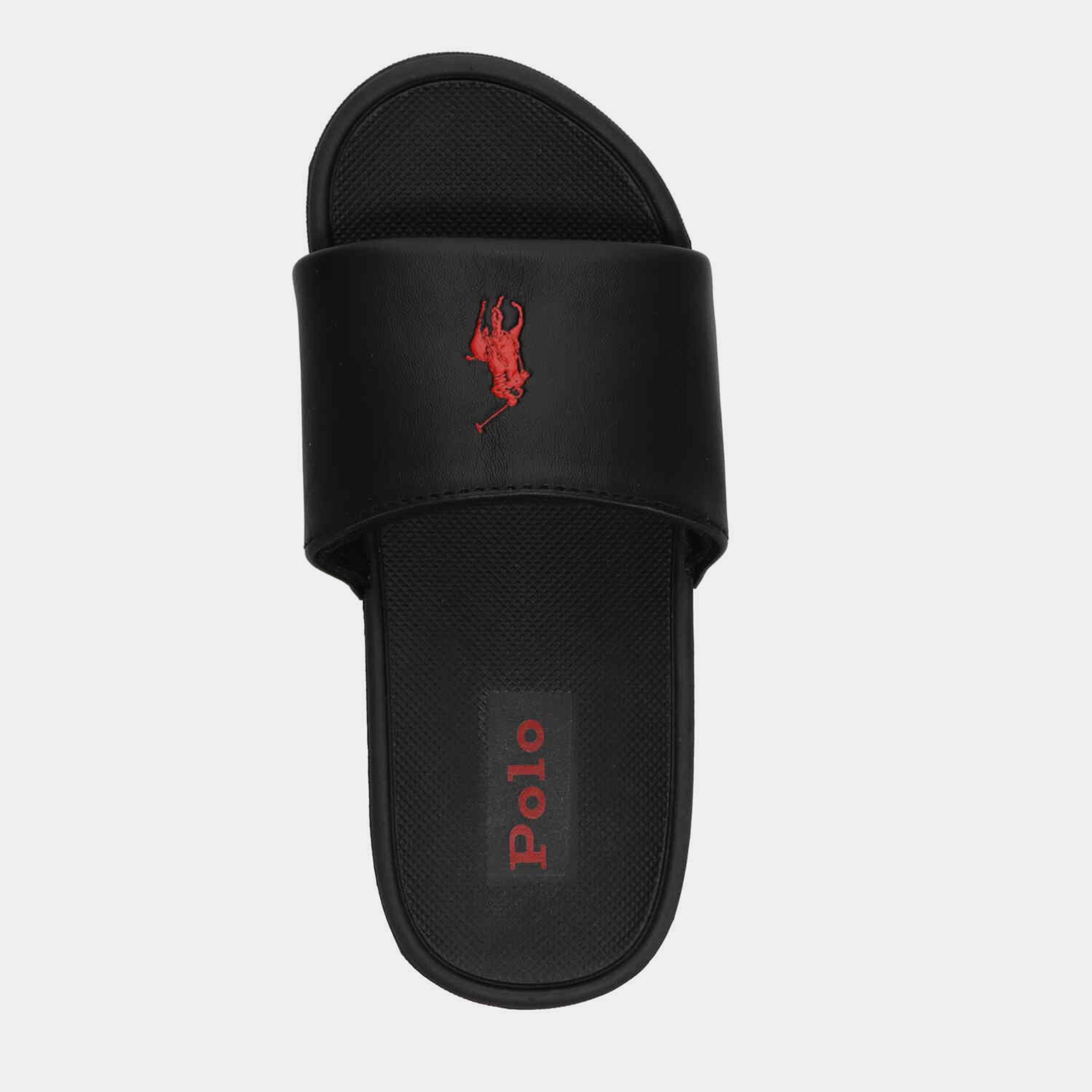 Black/Red - Polo Ralph Lauren - Cayson Slides Juniors - 7