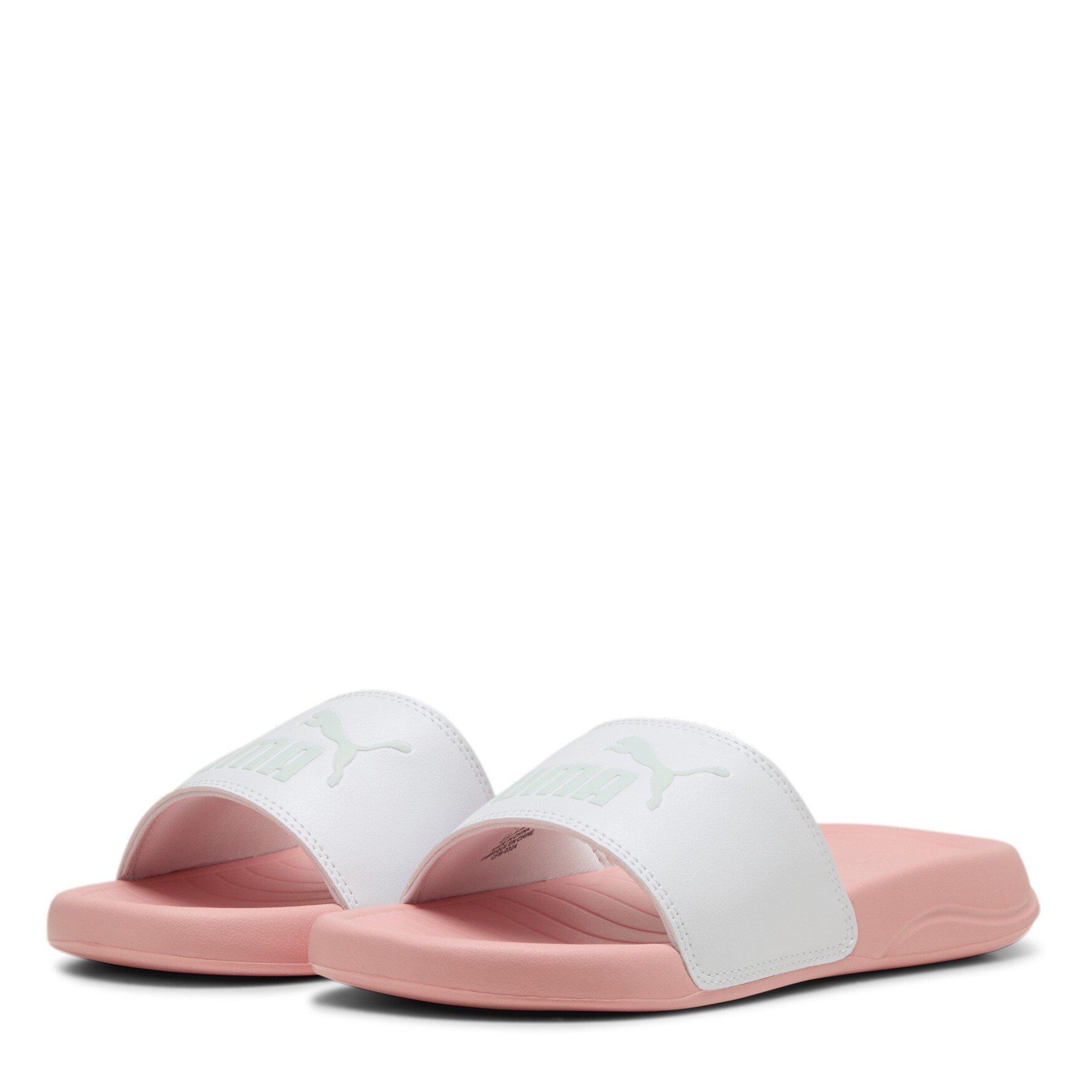 Wht-Blue-Pink - Puma - PUMA Pop Cat 20 Junior Girls Slide Sandals - 1