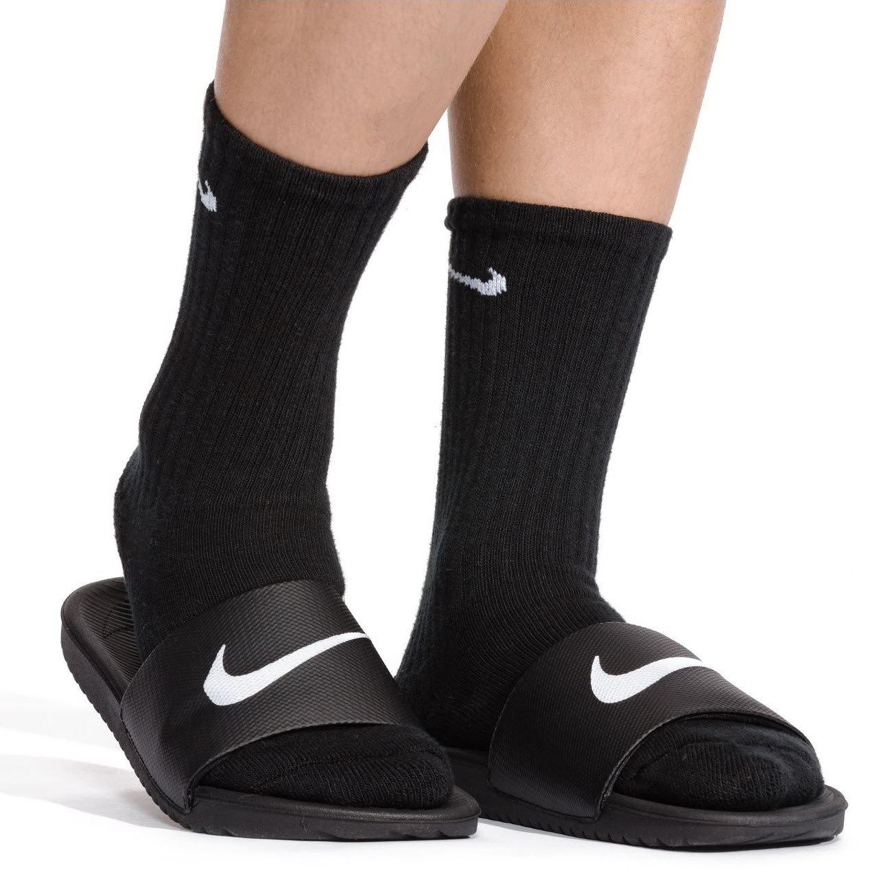 Preto/Branco - Nike - Kawa Little/Big Kids' Pool Sliders - 7