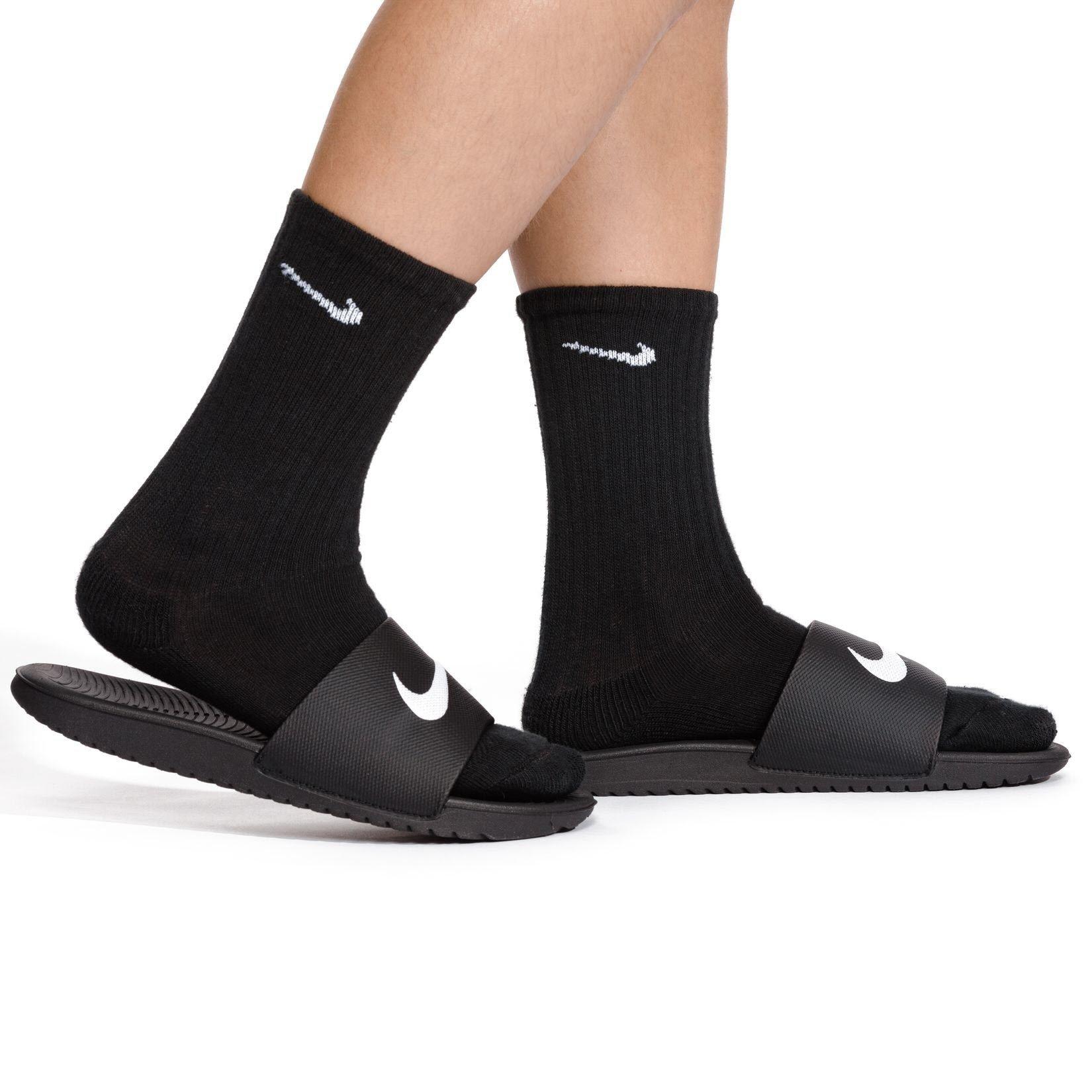 Preto/Branco - Nike - Kawa Little/Big Kids' Pool Sliders - 8