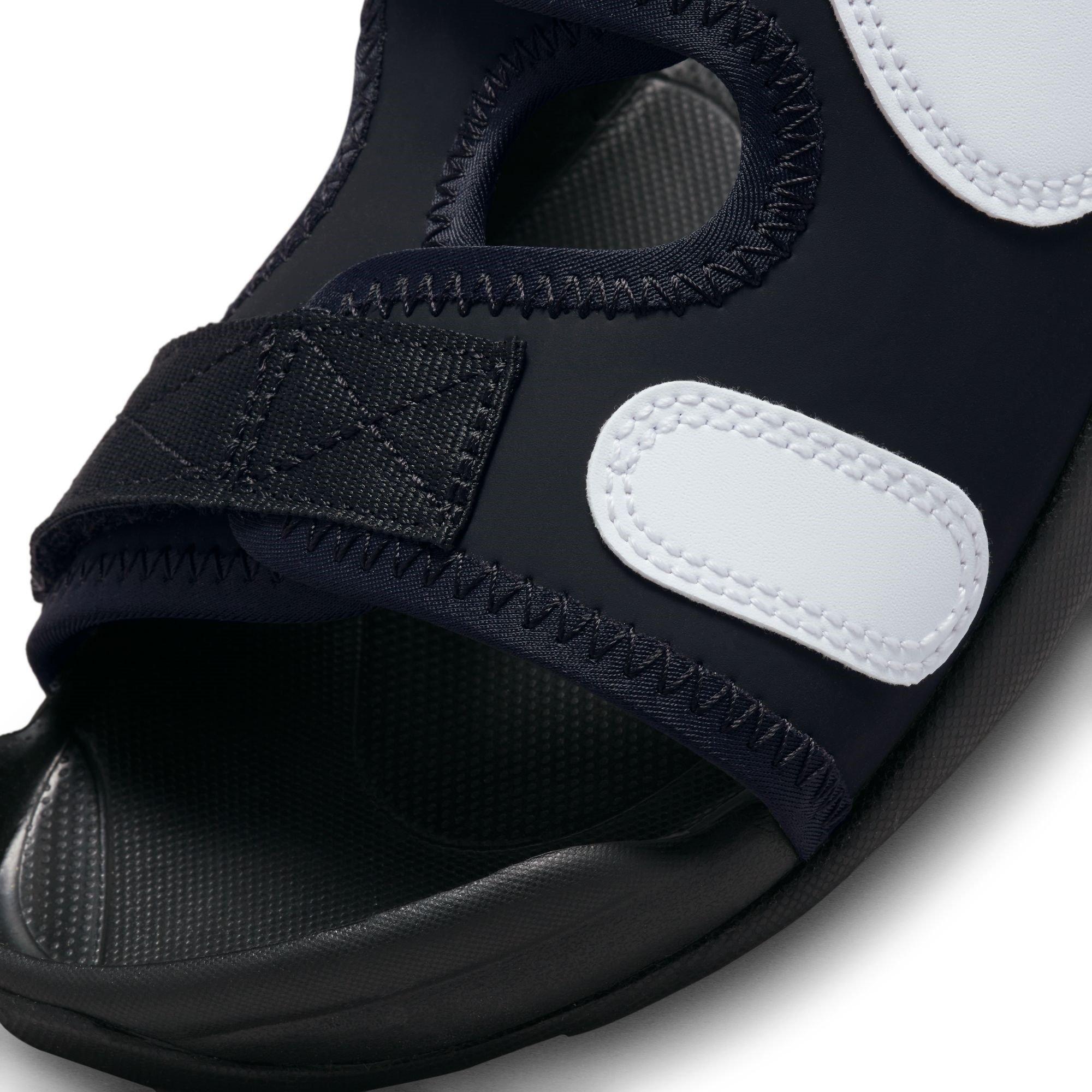 Black/White - Nike - Sunray Adjust 6 Big Kids' Slides - 5