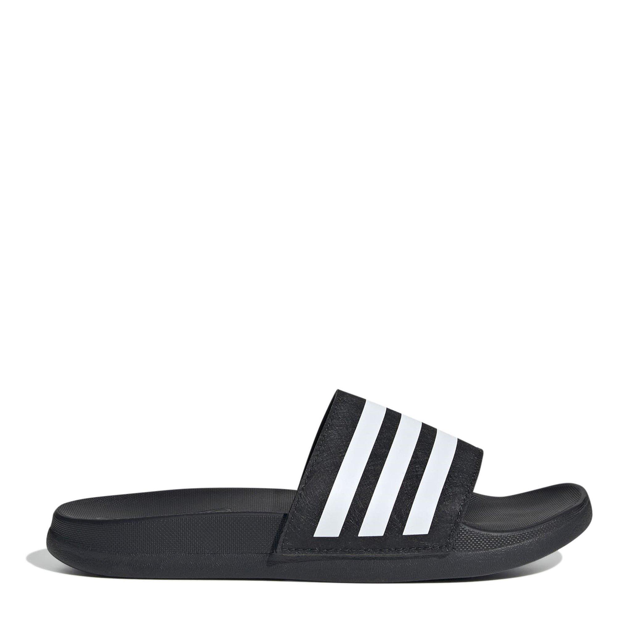 CBlk/Wht/CBlk - adidas - Adilette Comfort Slides Juniors - 1