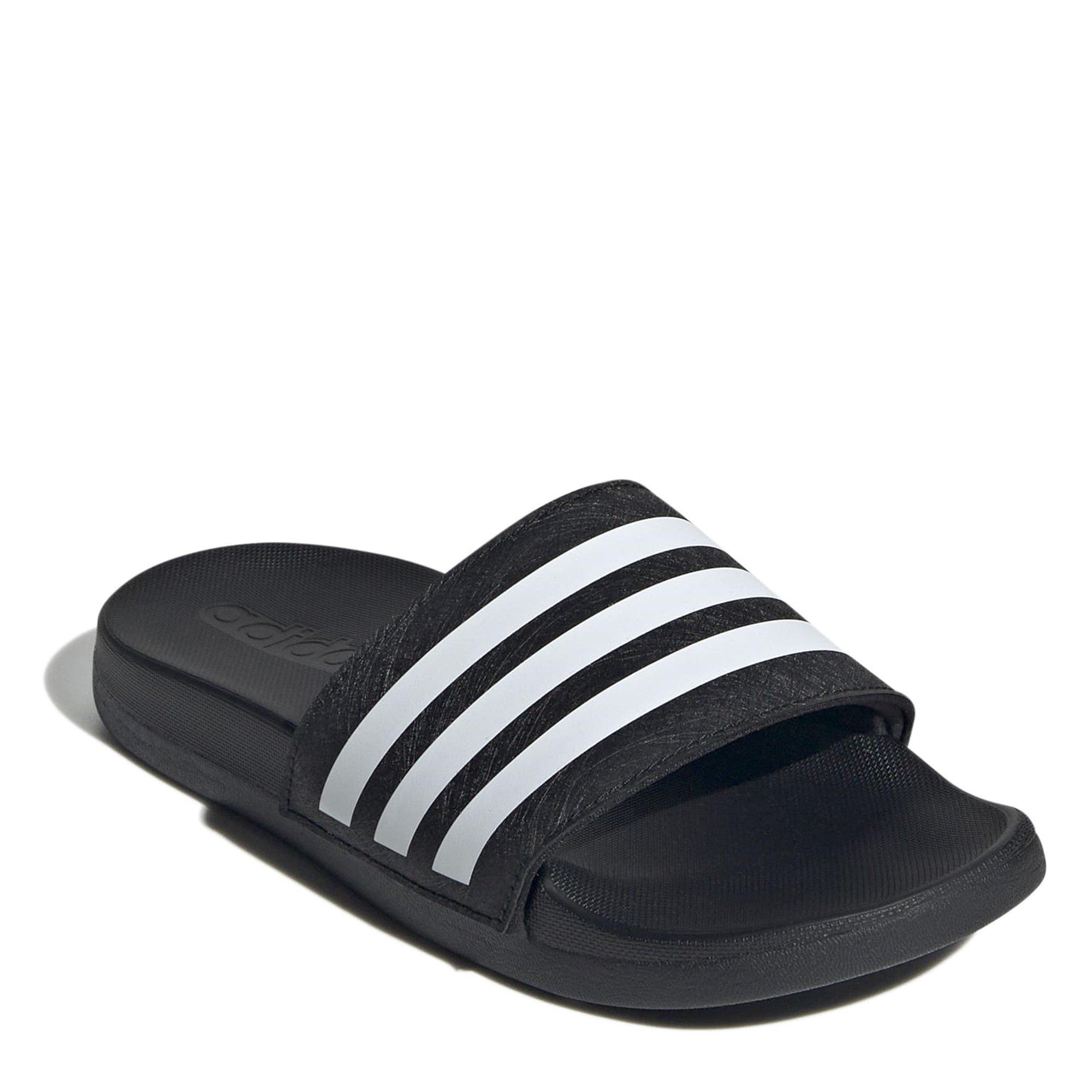 CBlk/Wht/CBlk - adidas - Adilette Comfort Slides Juniors - 3