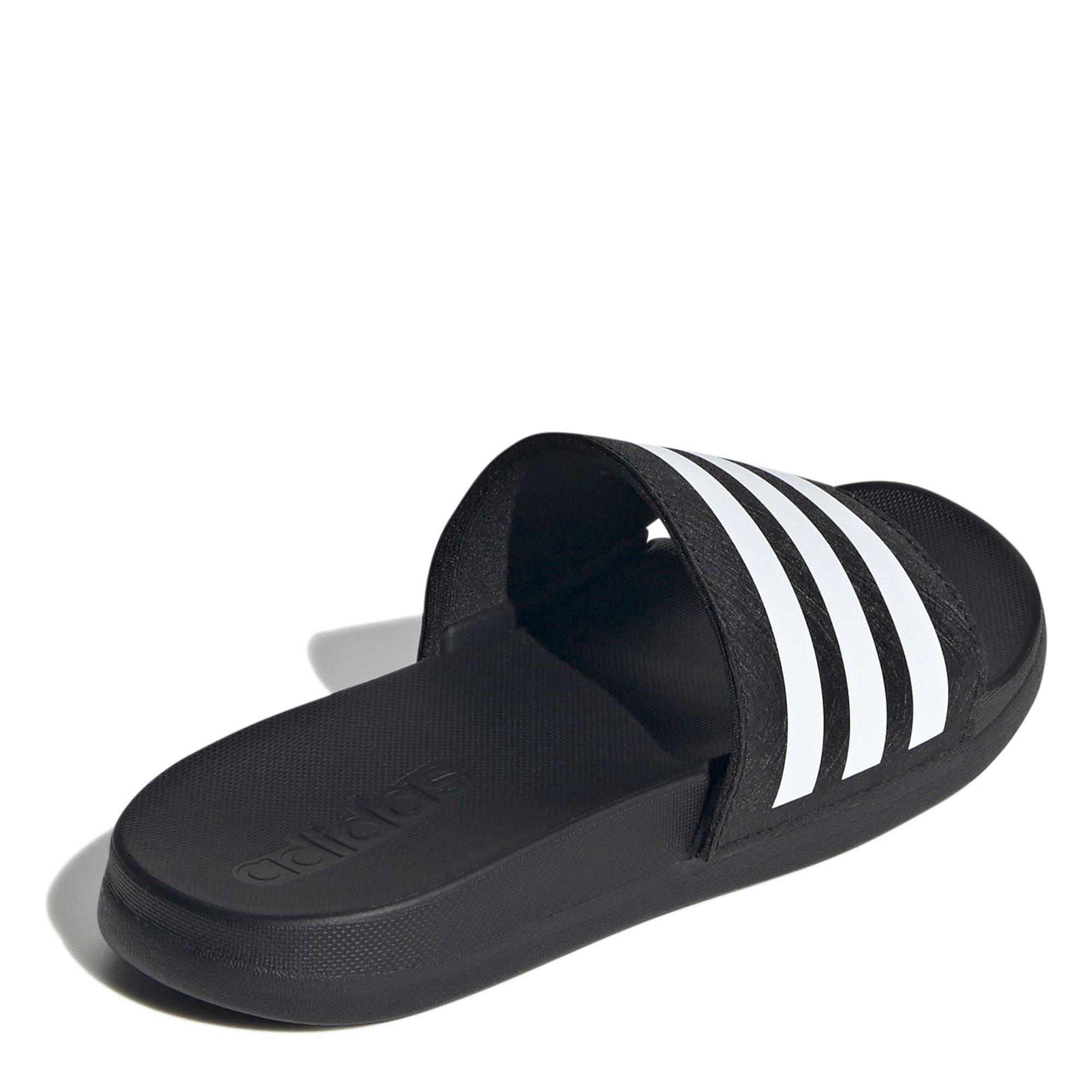 CBlk/Wht/CBlk - adidas - Adilette Comfort Slides Juniors - 4