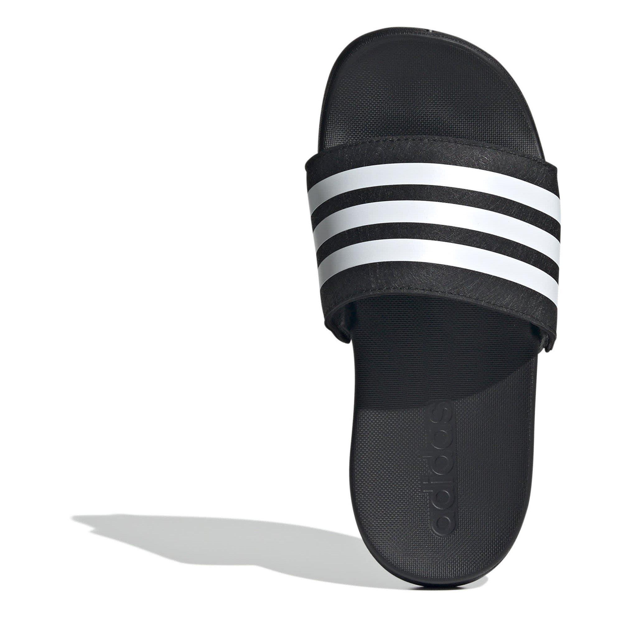 CBlk/Wht/CBlk - adidas - Adilette Comfort Slides Juniors - 5