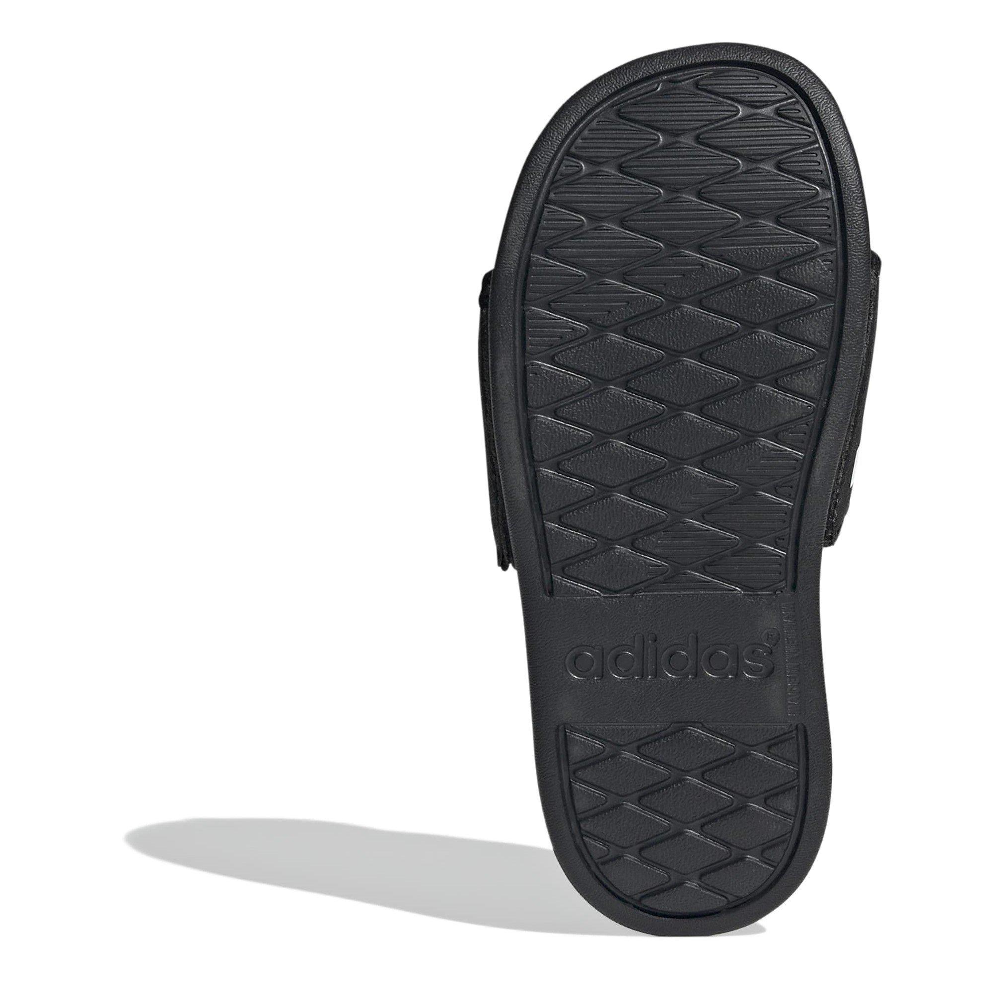 CBlk/Wht/CBlk - adidas - Adilette Comfort Slides Juniors - 6