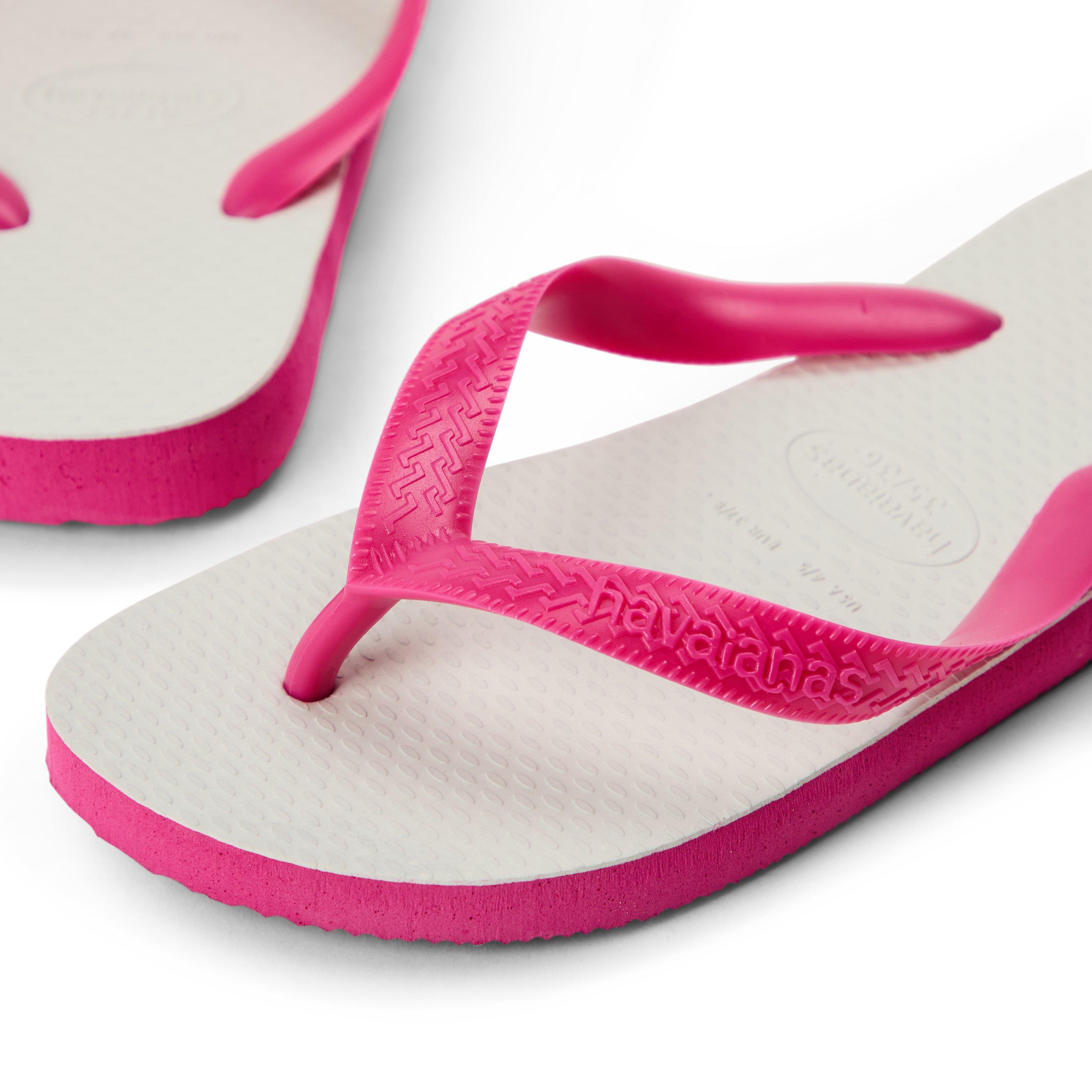 White/Pink - Havaianas - Hav. Tradicional Black 35/36 Flip Flops Unisex Kids - 3