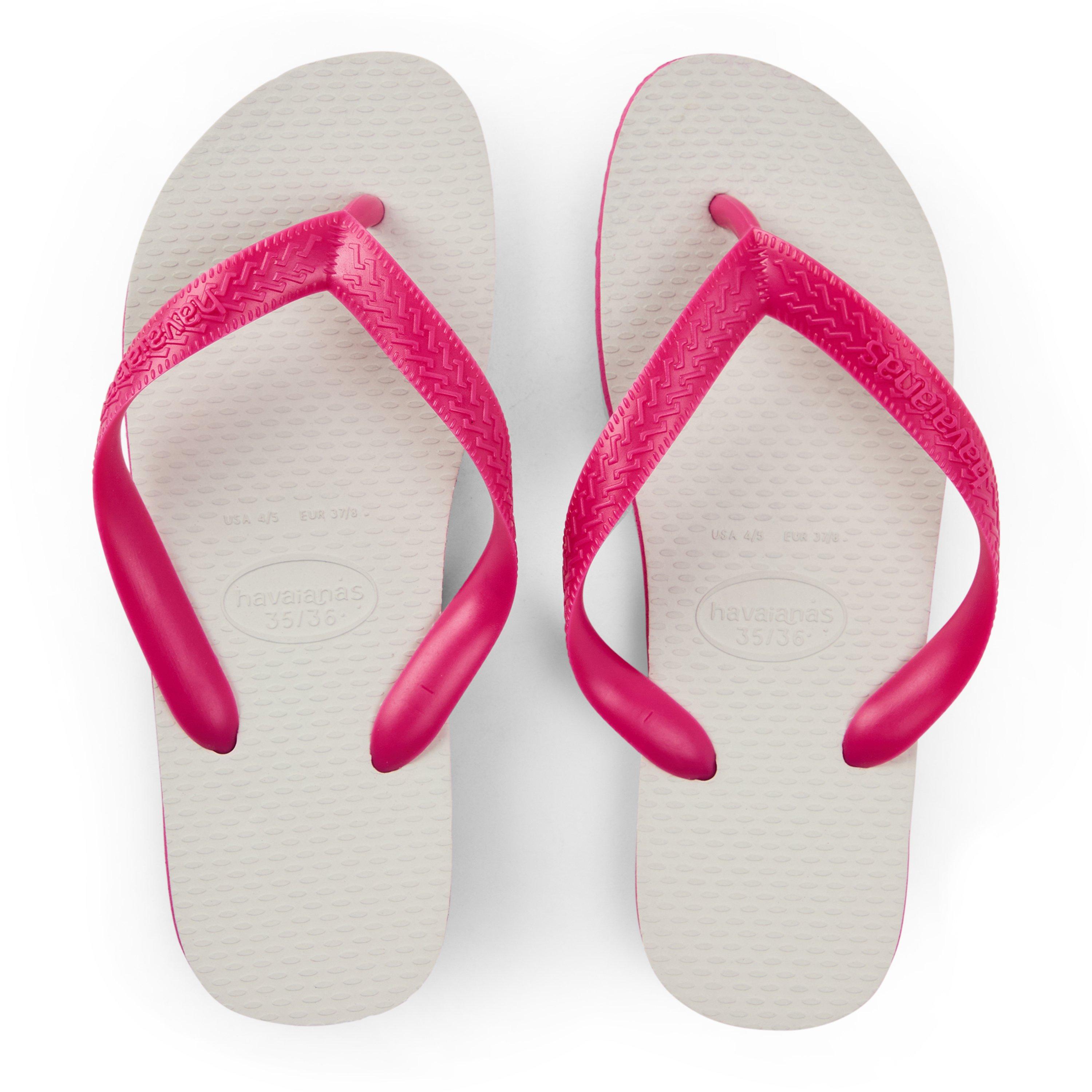White/Pink - Havaianas - Hav. Tradicional Black 35/36 Flip Flops Unisex Kids - 4